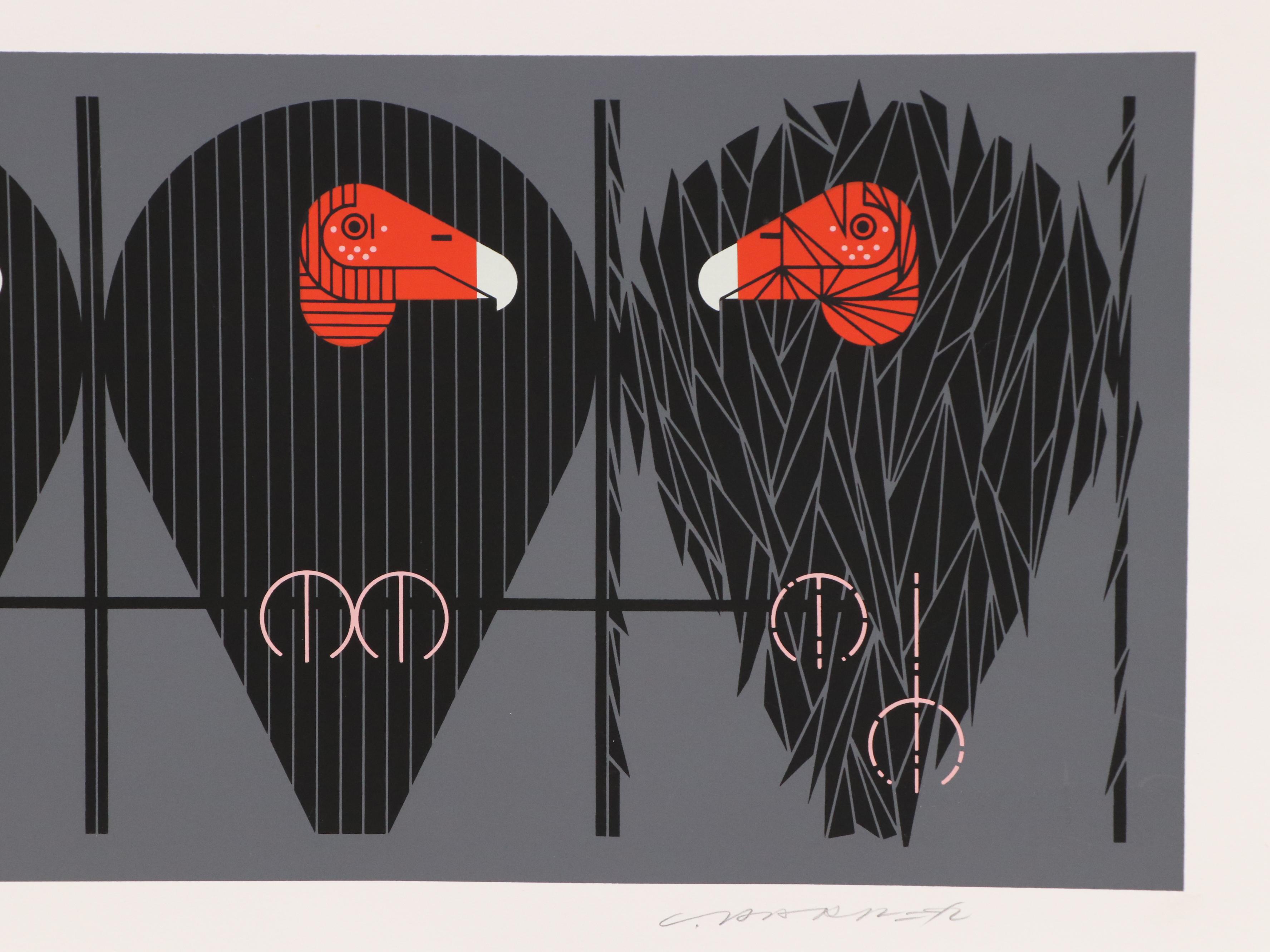 Charley Harper Serigraph "Buzz Off, You Turkey!," 1979