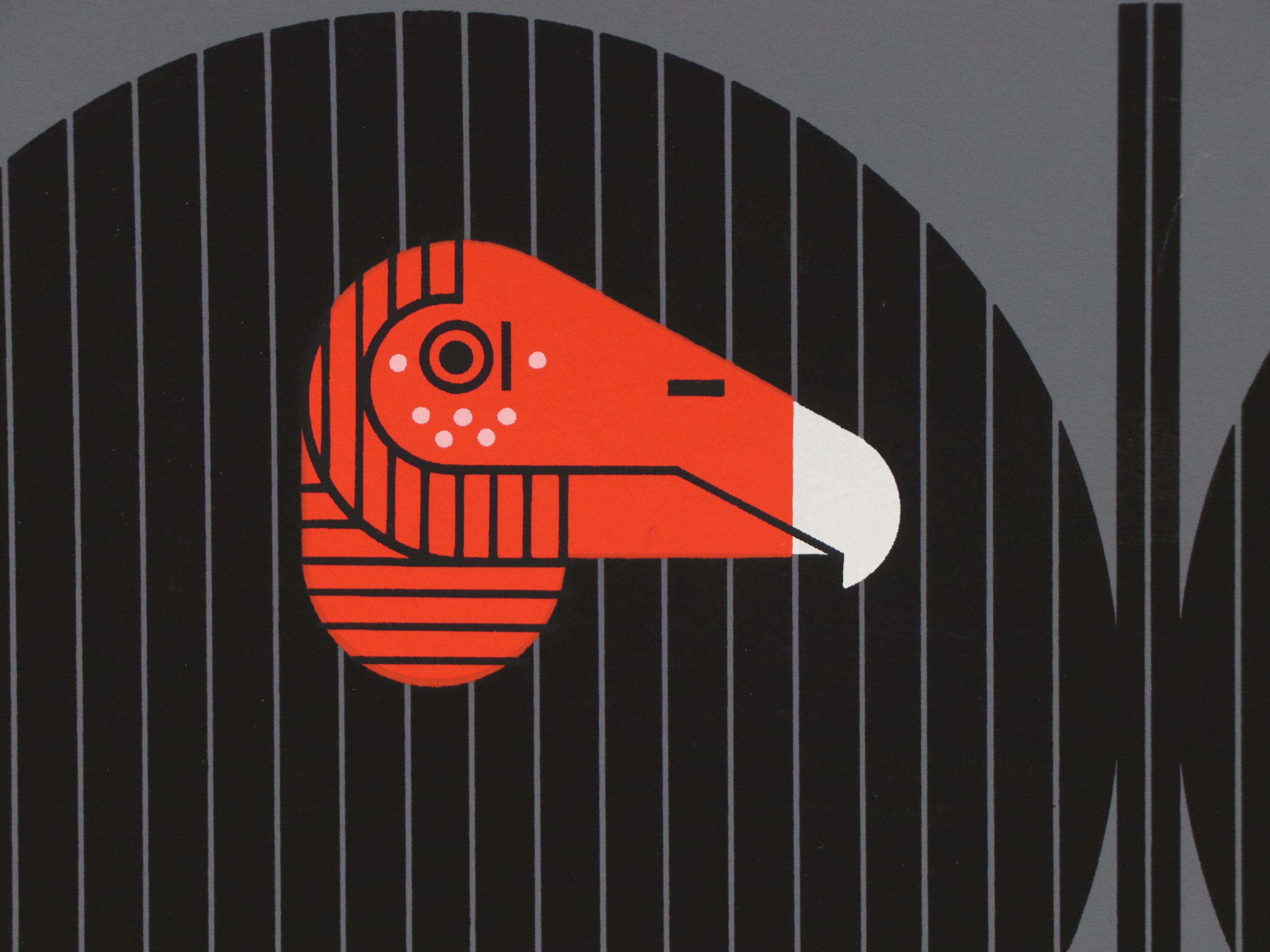 Charley Harper Serigraph "Buzz Off, You Turkey!," 1979