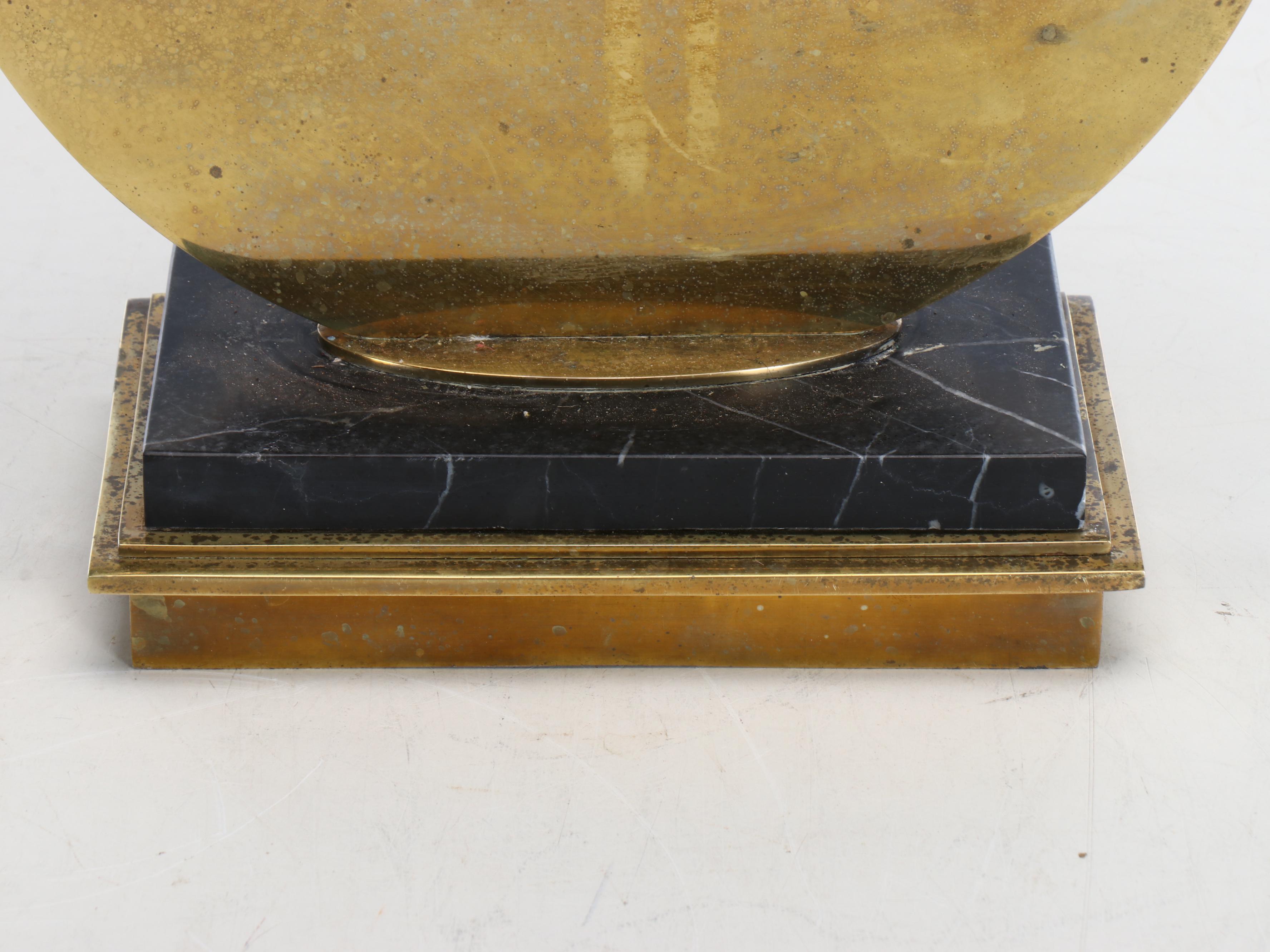 Robert Abbey Style Brass Tic-Tac-Toe Table Lamp & Victorian Style Beaded Shade