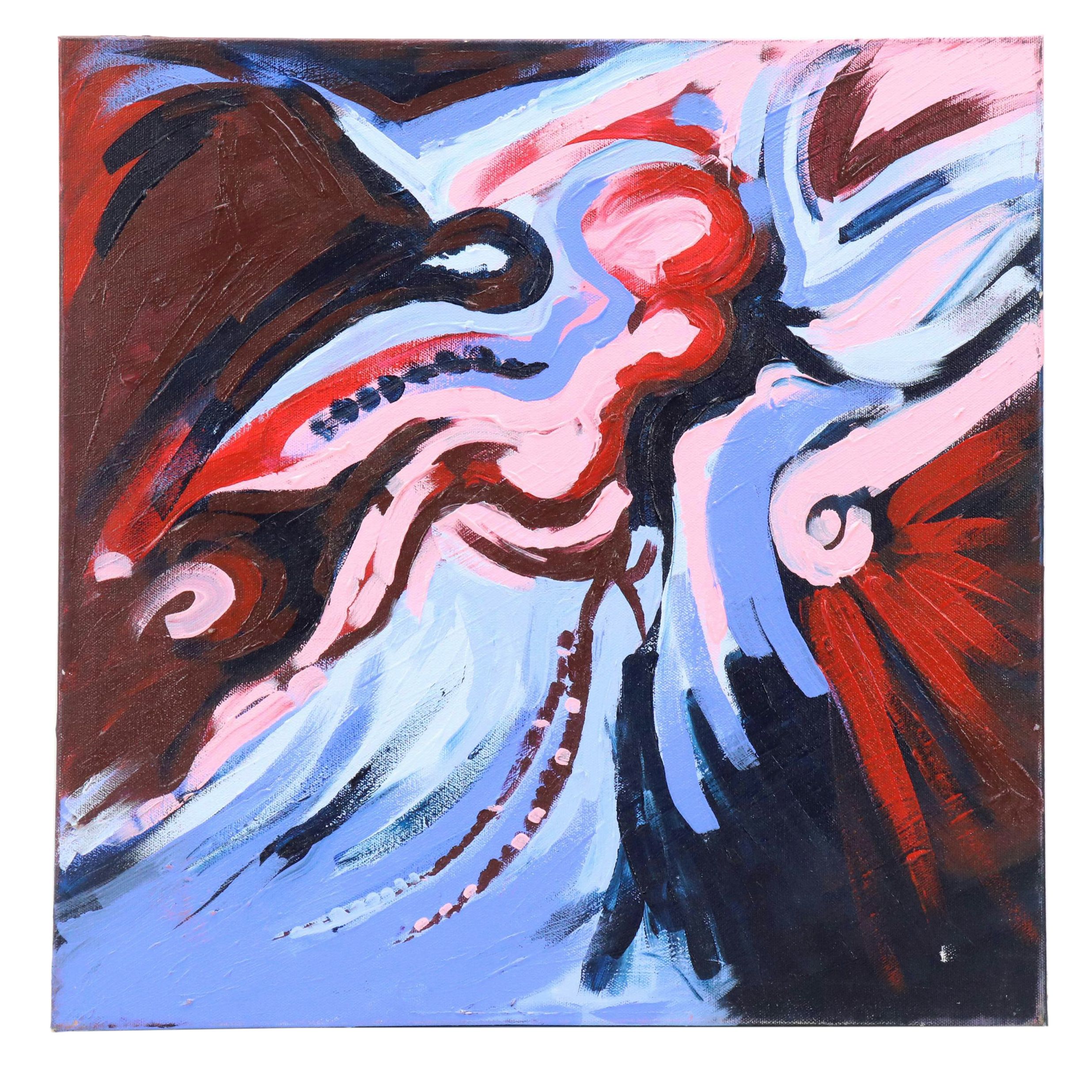 Adedotun Adesida Abstract Acrylic Painting, 21st Century