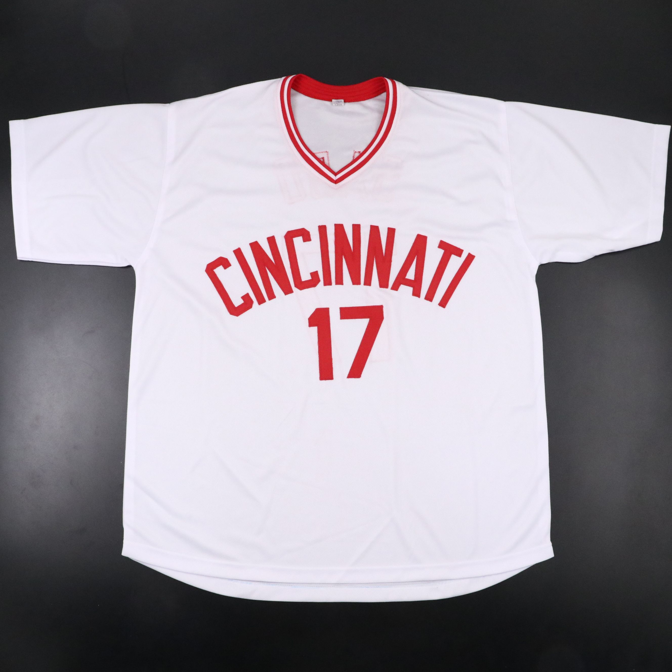 Chris Sabo Signed "90 WS Champs" Cincinnati Reds Baseball Jersey, JSA