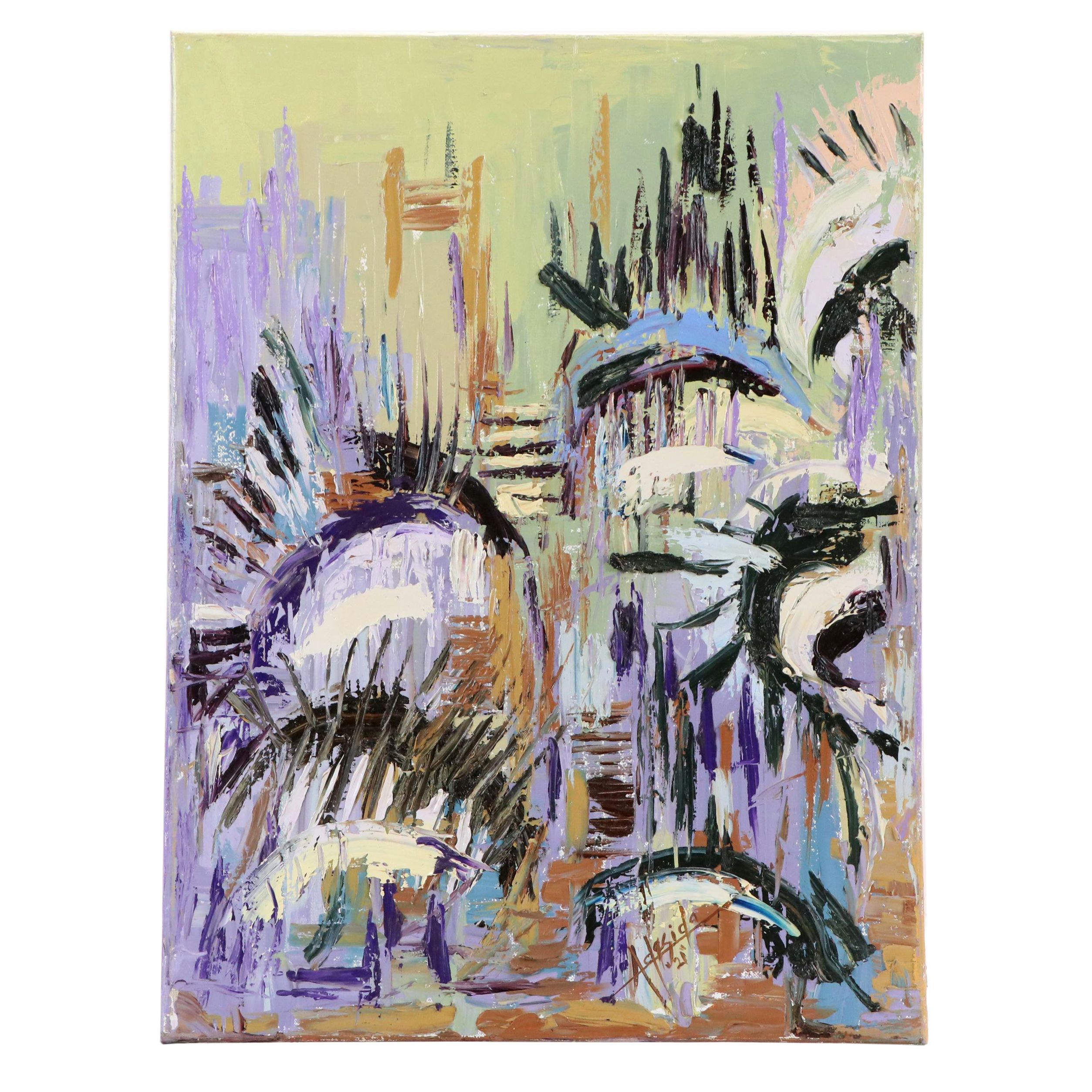 Adedotun Adesida Abstract Acrylic Impasto Painting, 2021