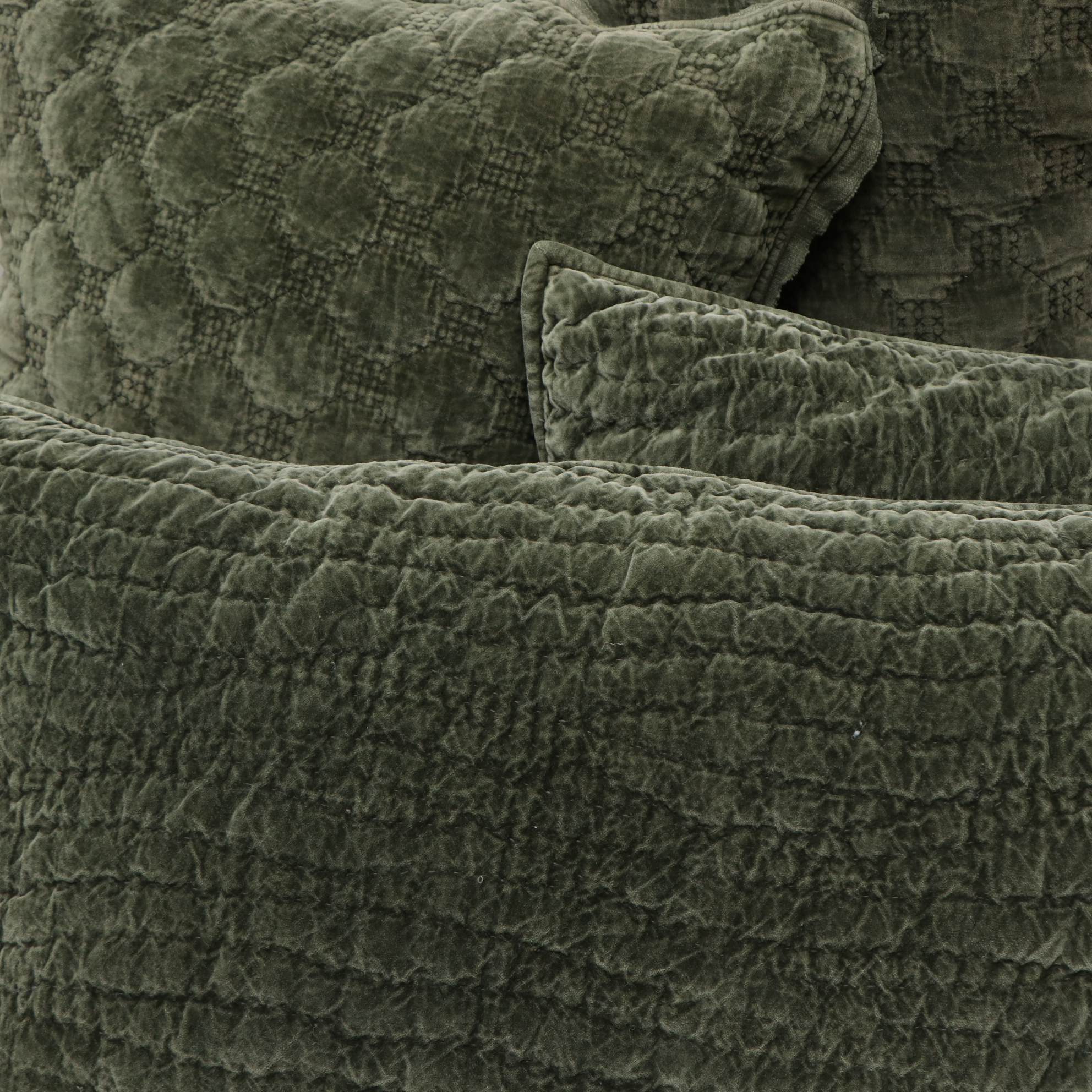 Pottery Barn Washed Velveteen Quilted King and Euro Shams