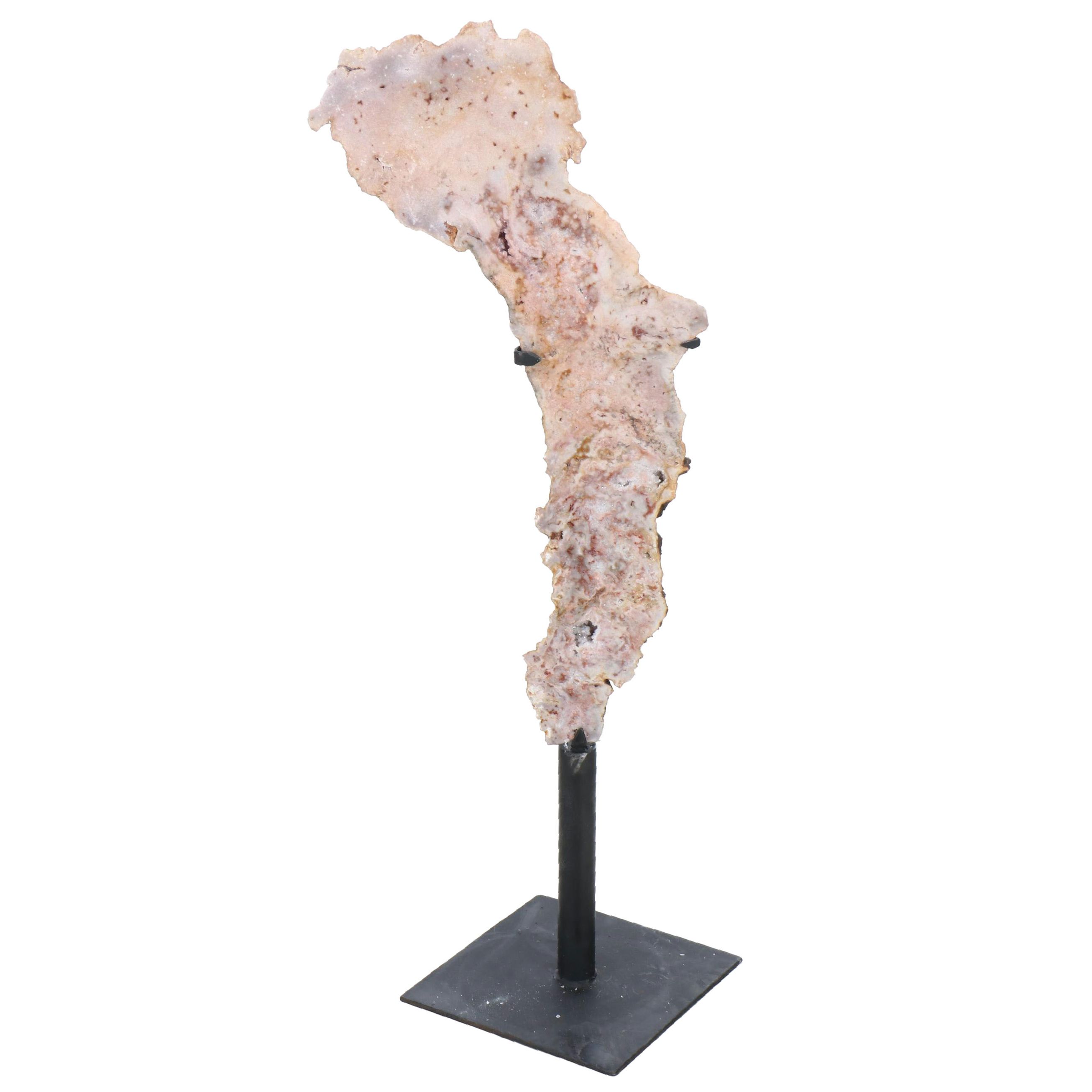 Pink Amethyst Specimen on Metal Display Stand