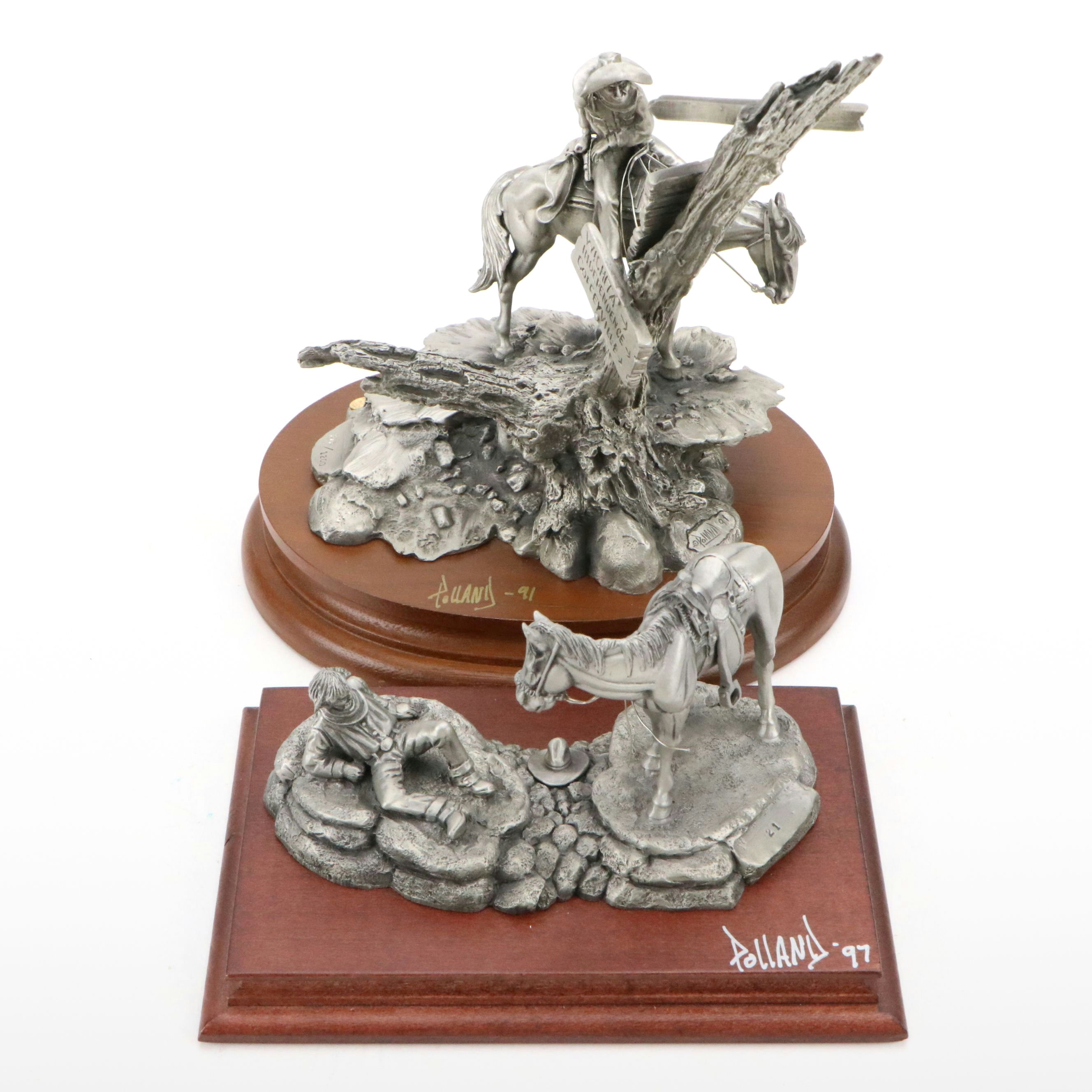 Pollana for Chilmark "Wanted" and "Damned Knothead" Pewter Figurines, 1990s