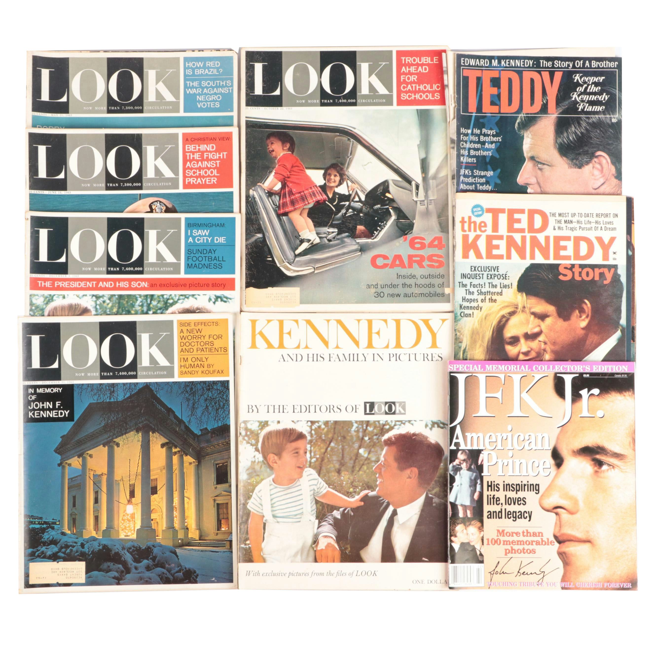 Vintage Kennedy Family Ephemera Featuring "LOOK" Magazine, Late 20th C.