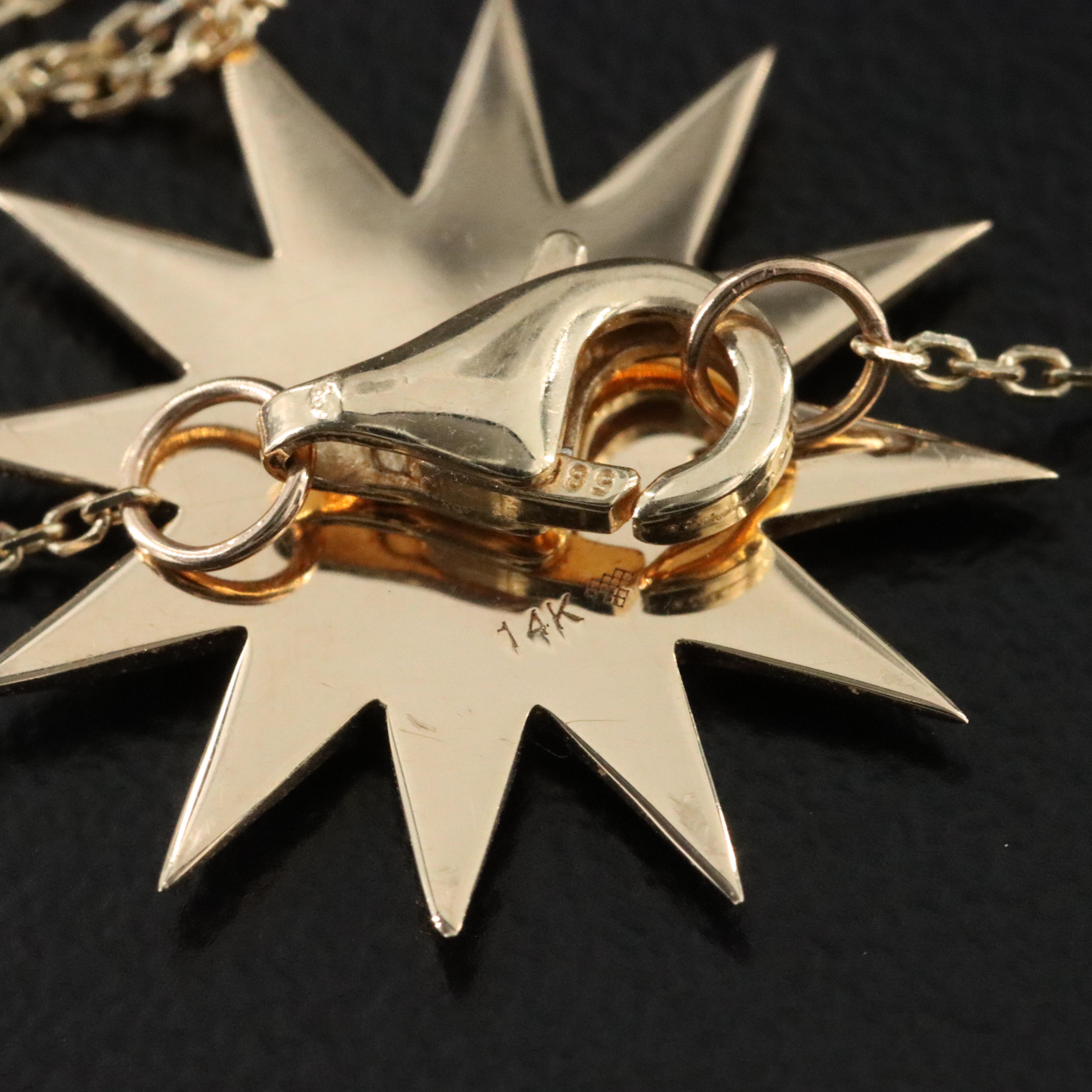 14K 0.14 CTW Diamond Sun Pendant Necklace