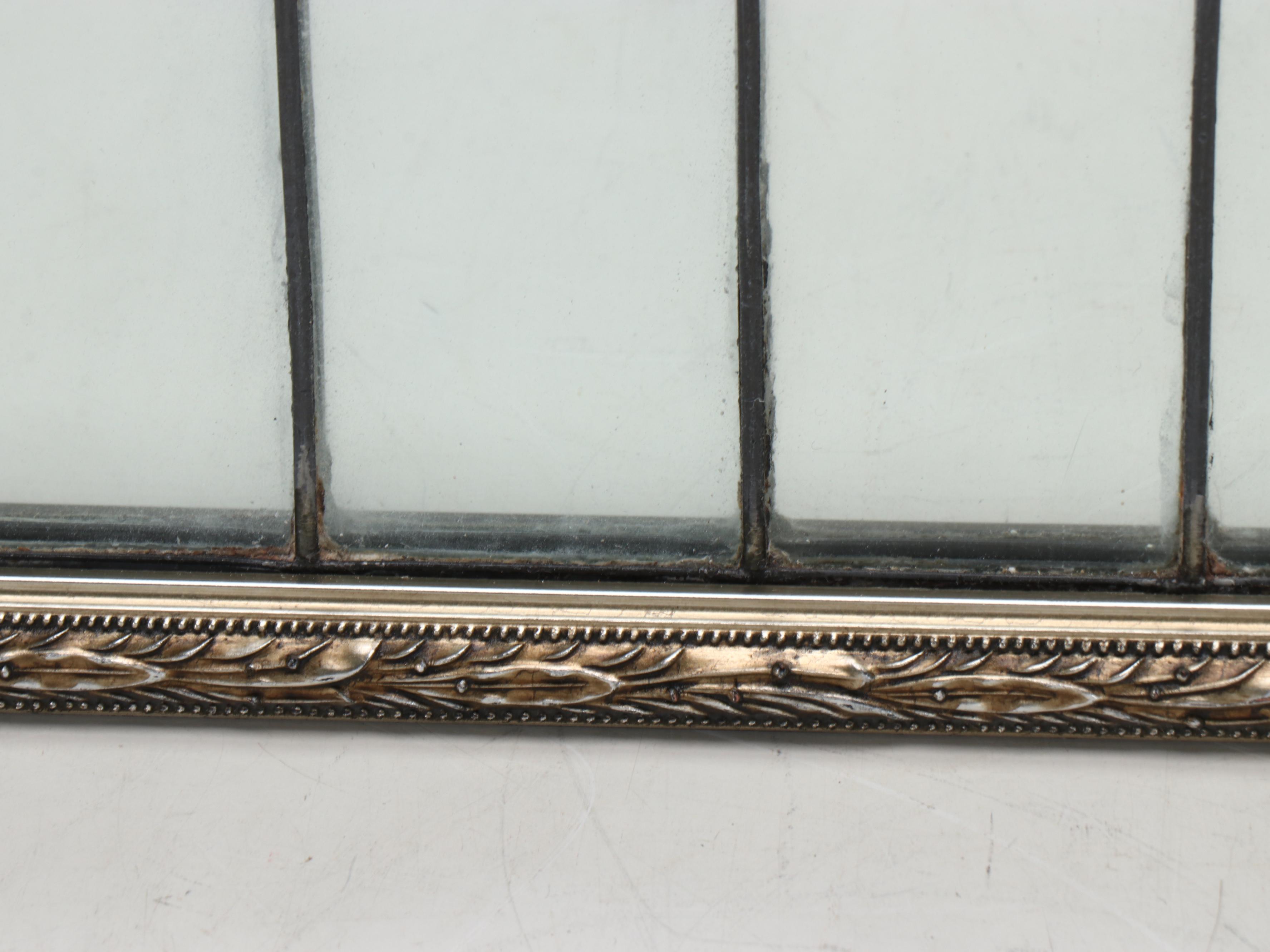 Leaded Glass Wall Overmantel Mirror