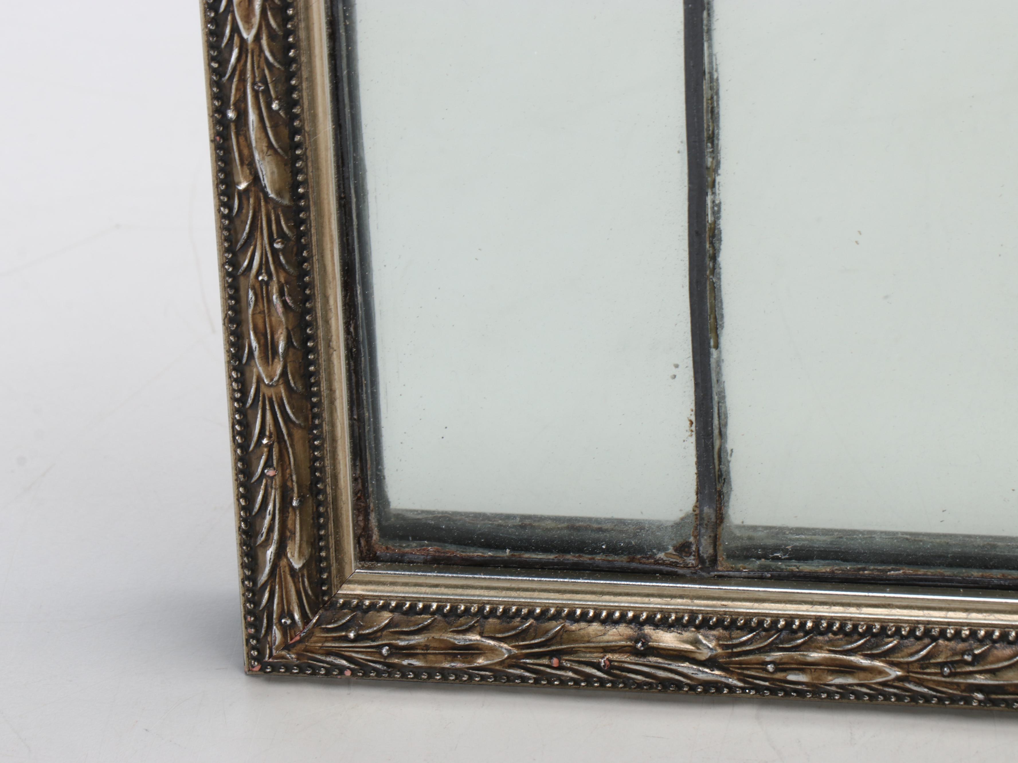 Leaded Glass Wall Overmantel Mirror