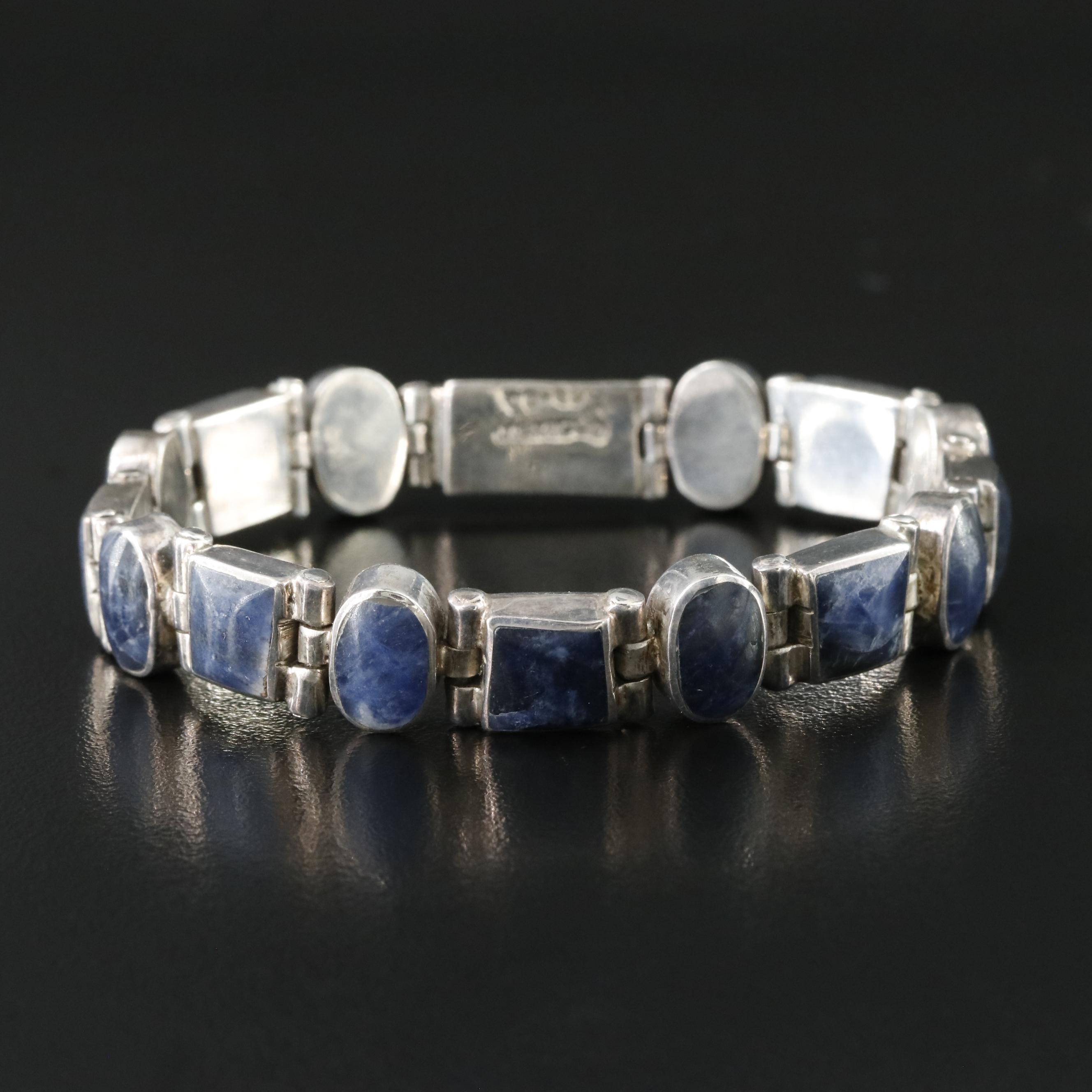 Mexican 950 Silver Sodalite Bracelet