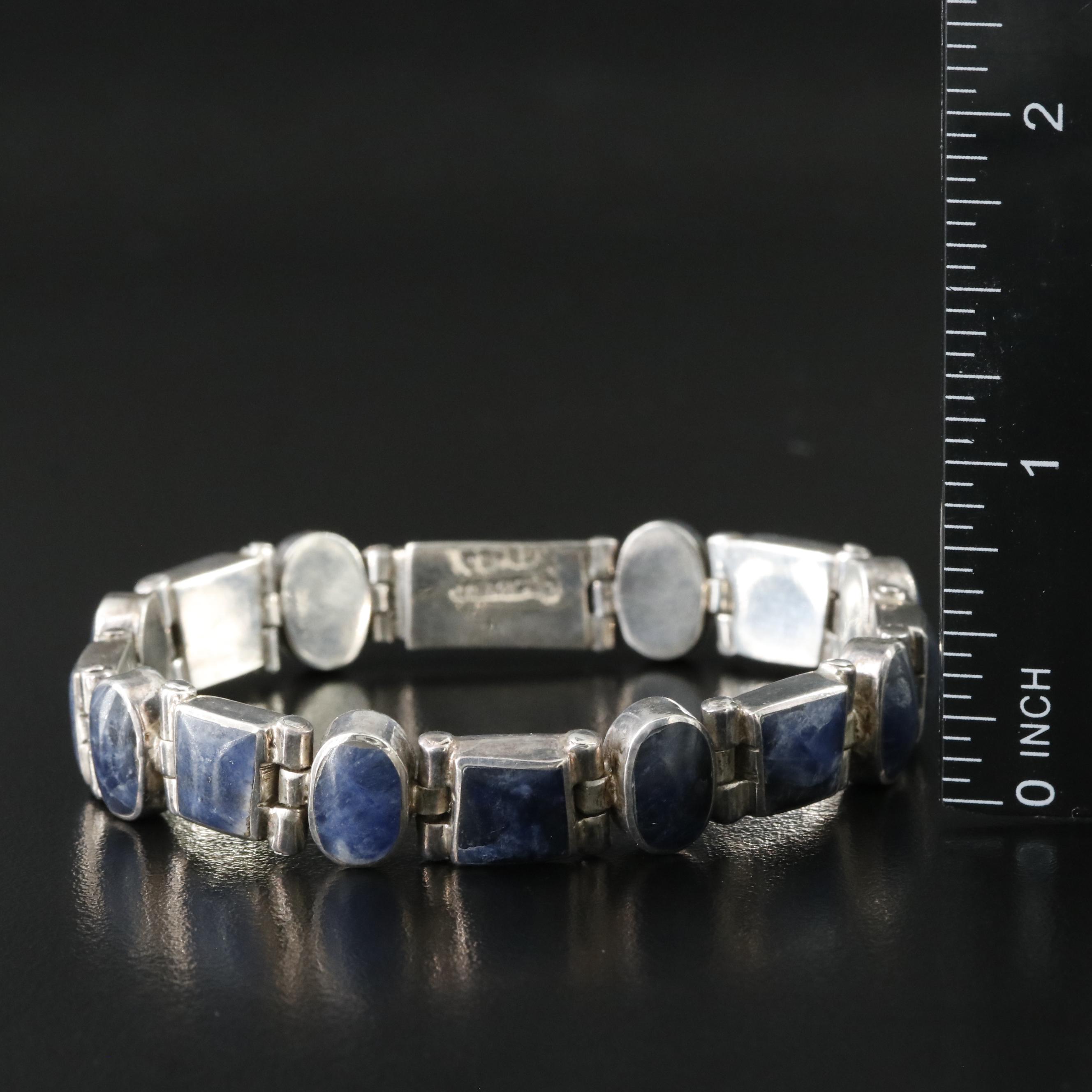Mexican 950 Silver Sodalite Bracelet