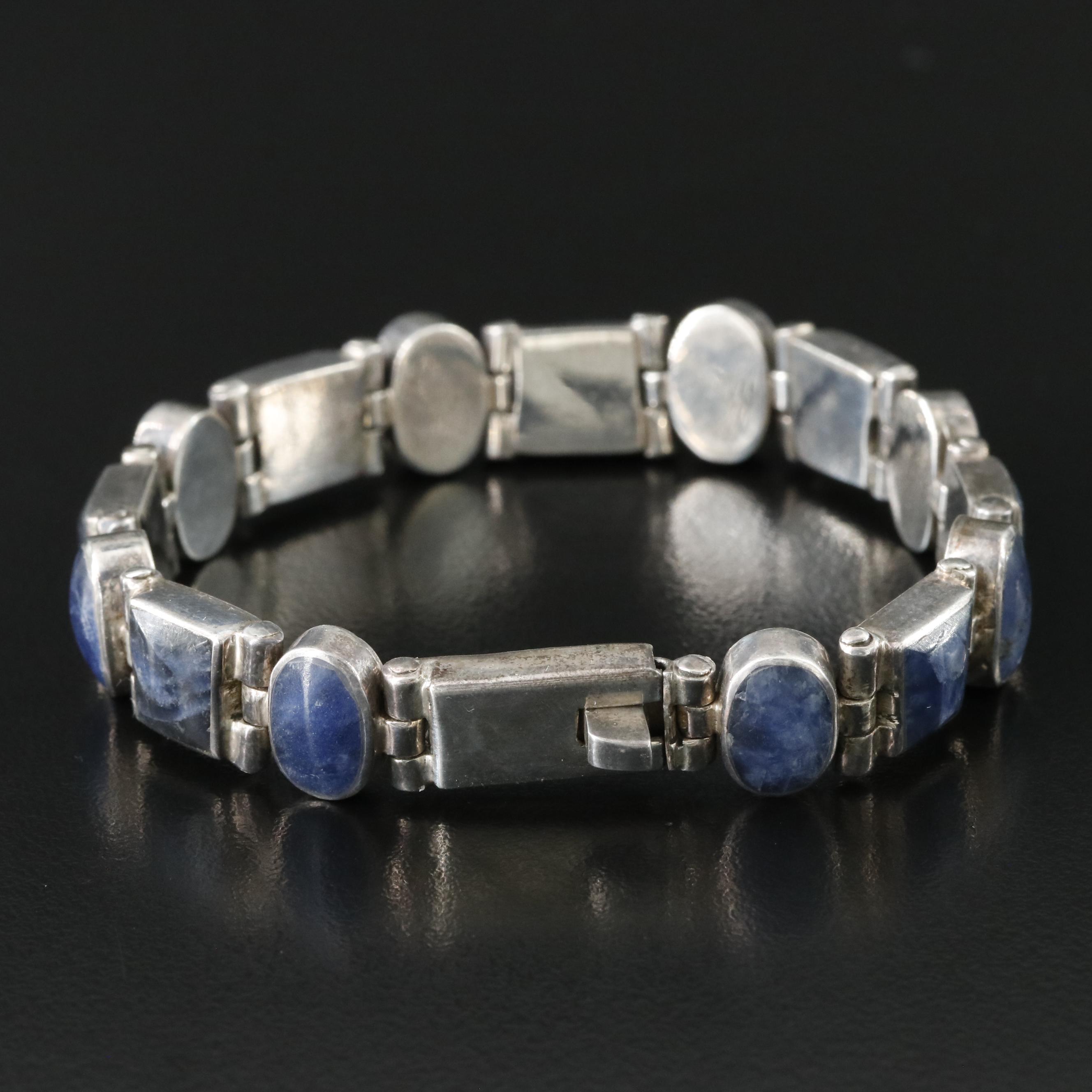 Mexican 950 Silver Sodalite Bracelet