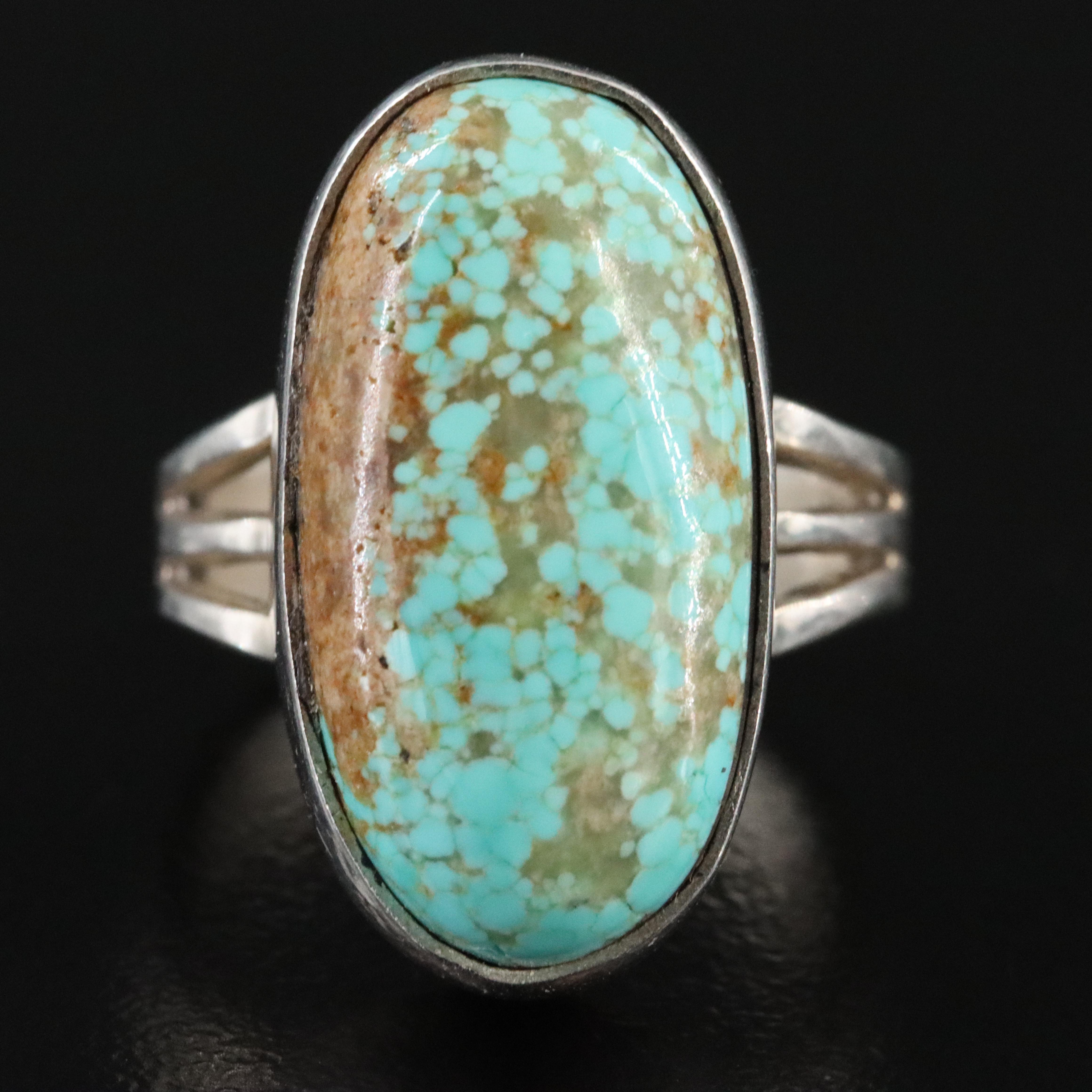Southwestern Signed Sterling Turquoise Ring
