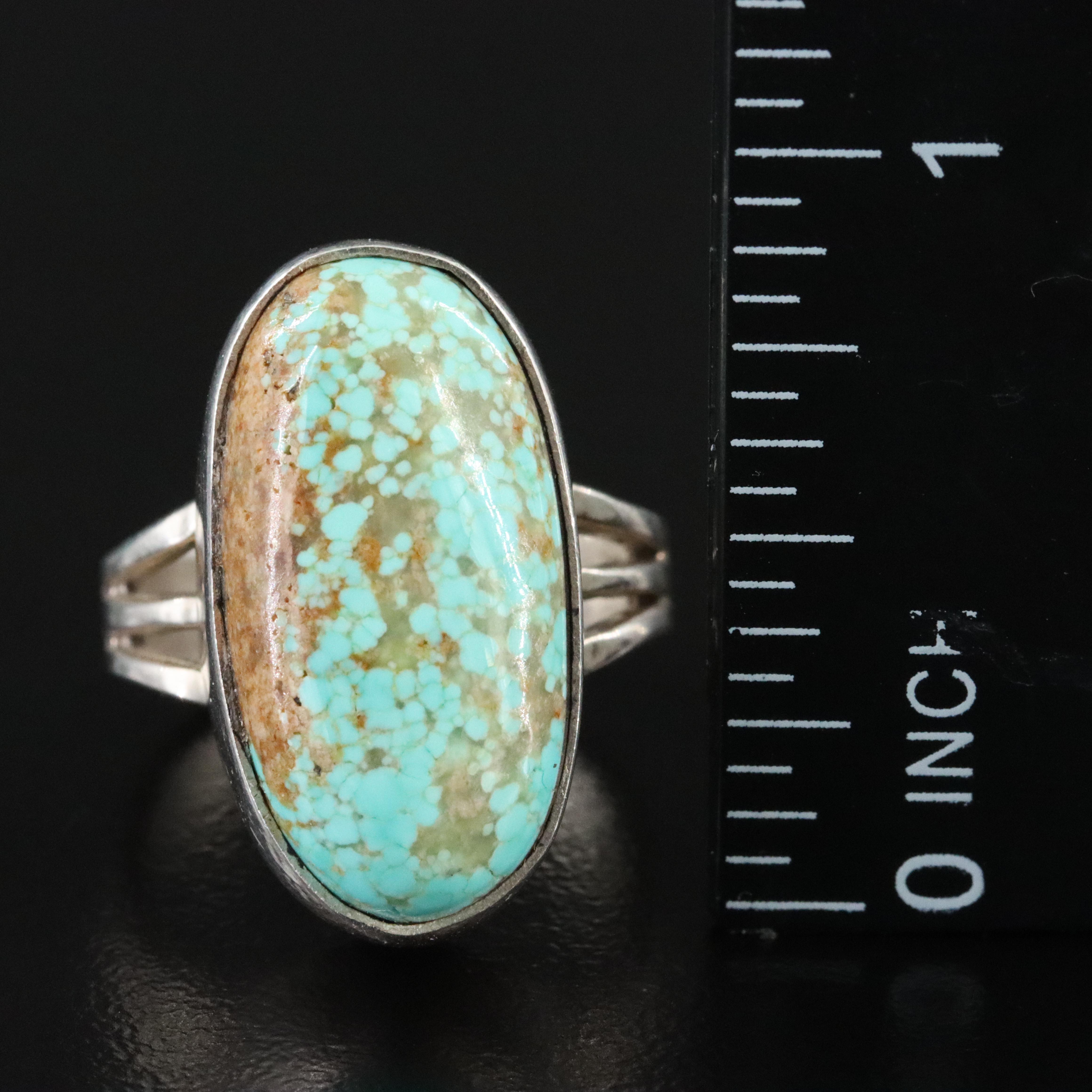Southwestern Signed Sterling Turquoise Ring