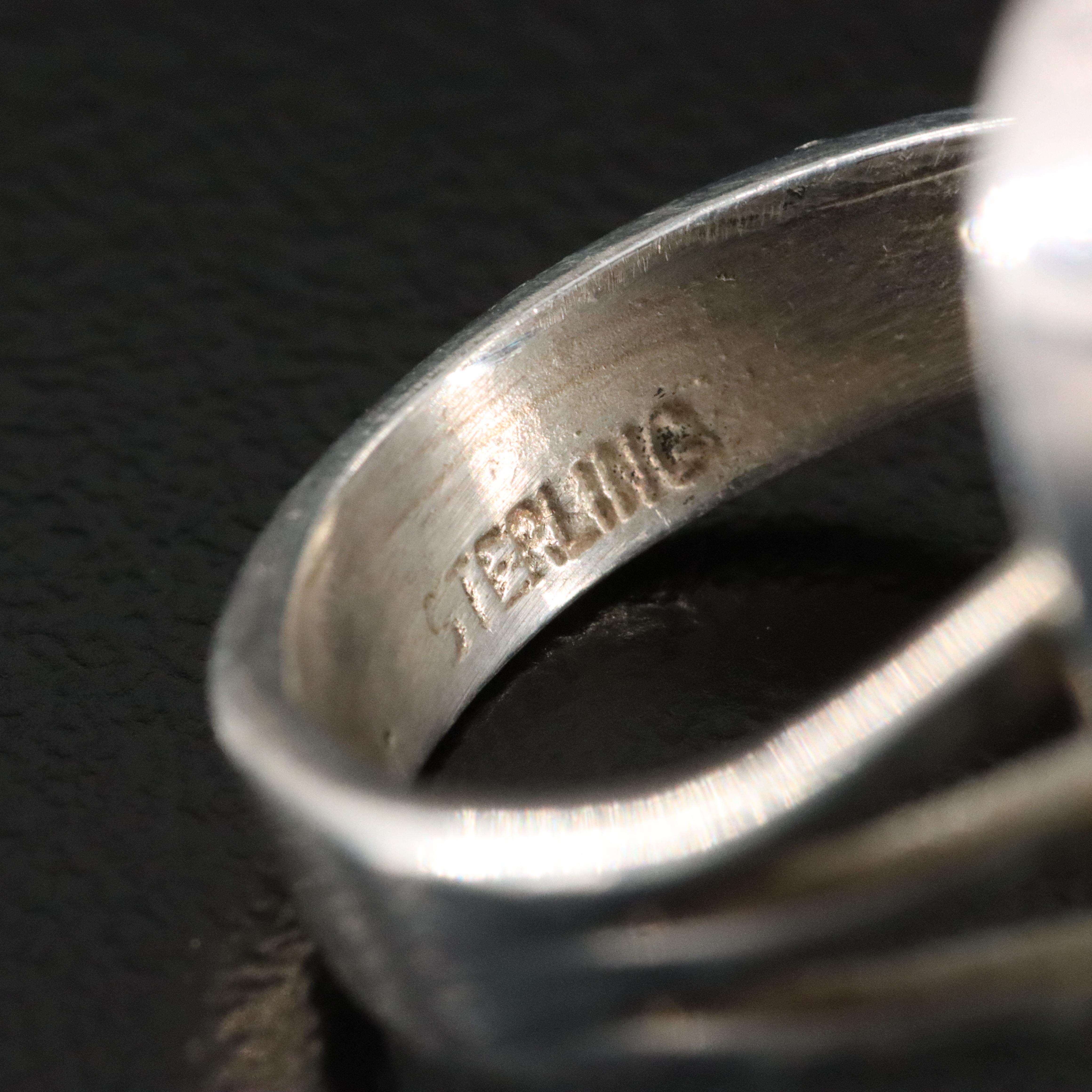 Southwestern Signed Sterling Turquoise Ring