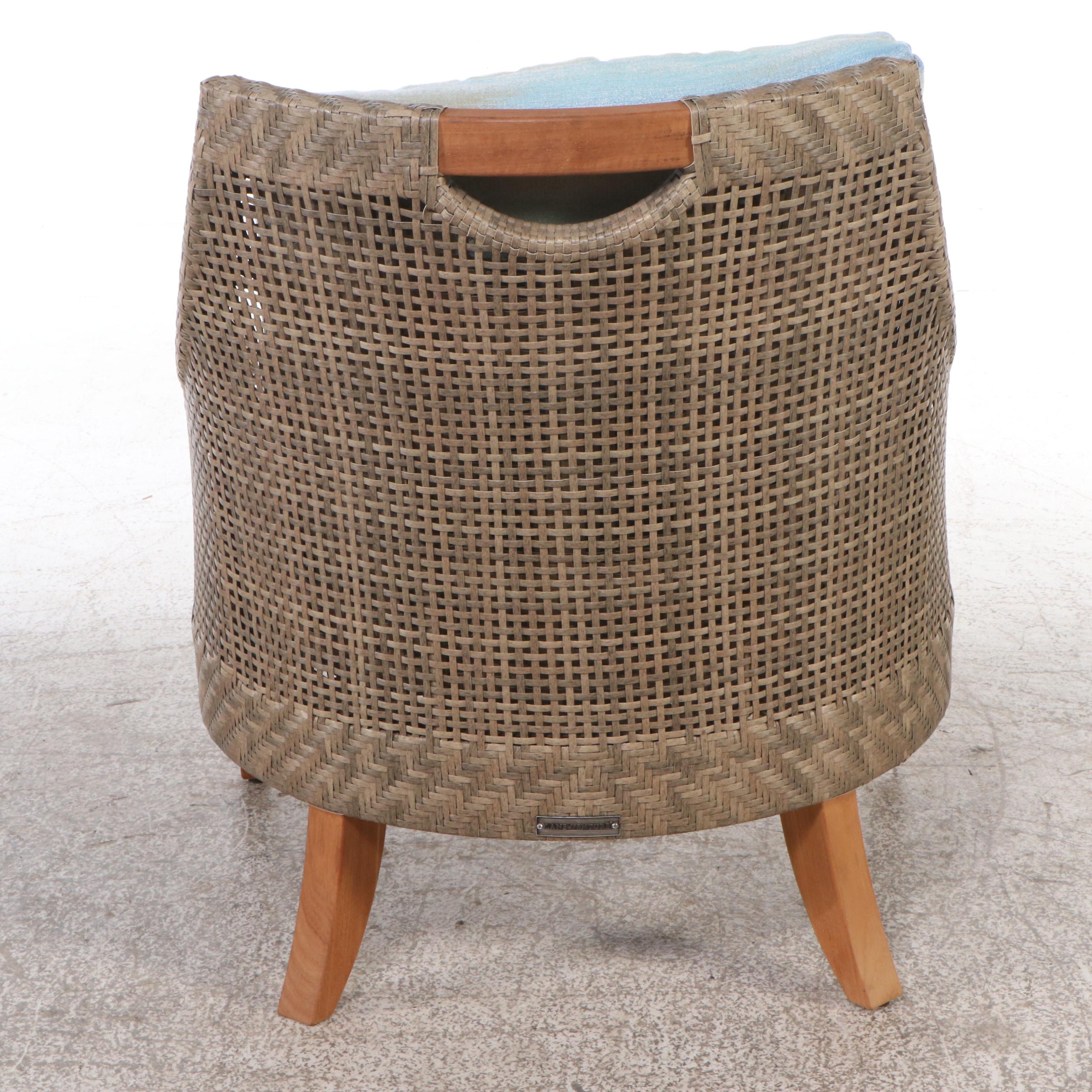 Lane Venture Wood and Resin Wicker Patio Chair and Ottoman