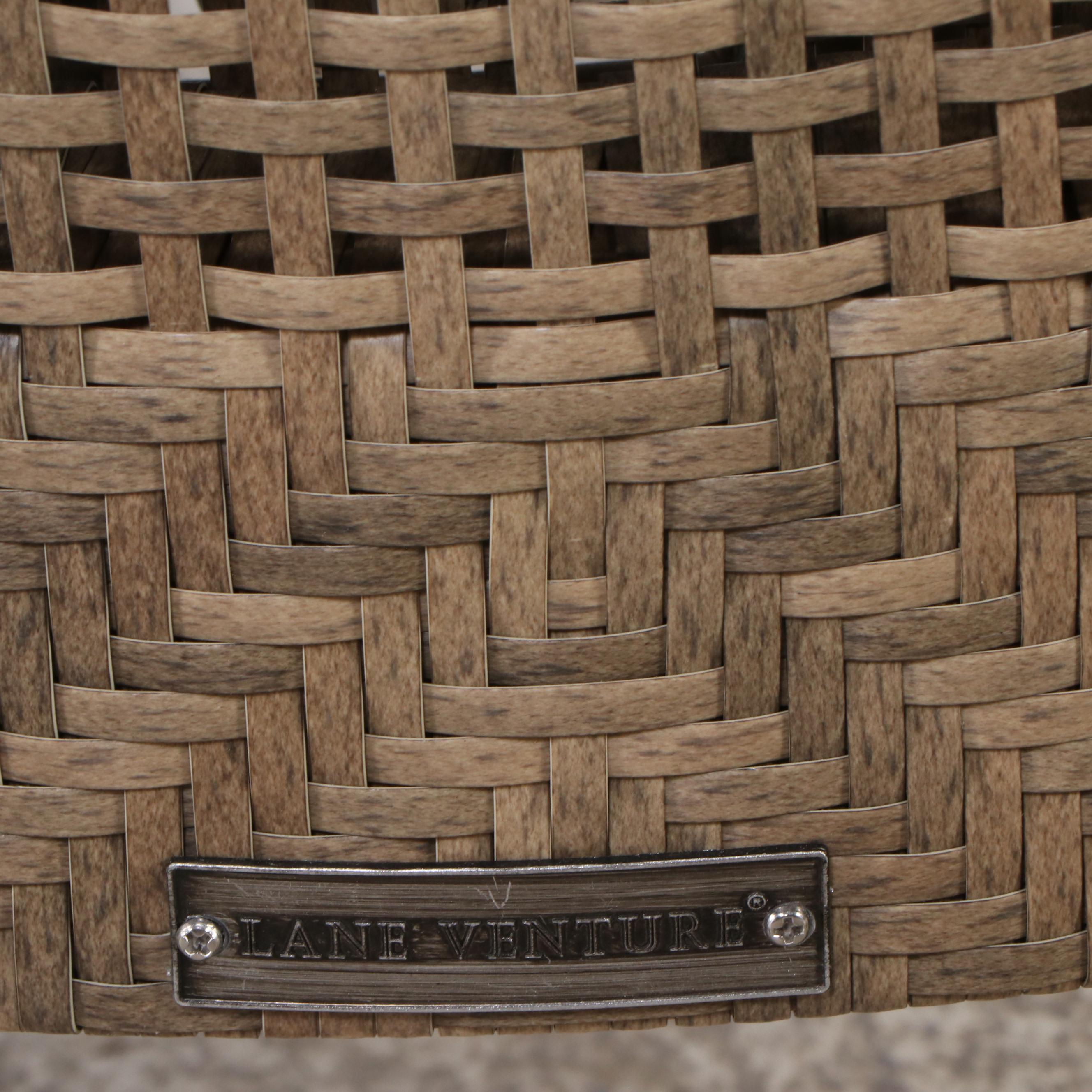 Lane Venture Wood and Resin Wicker Patio Chair and Ottoman