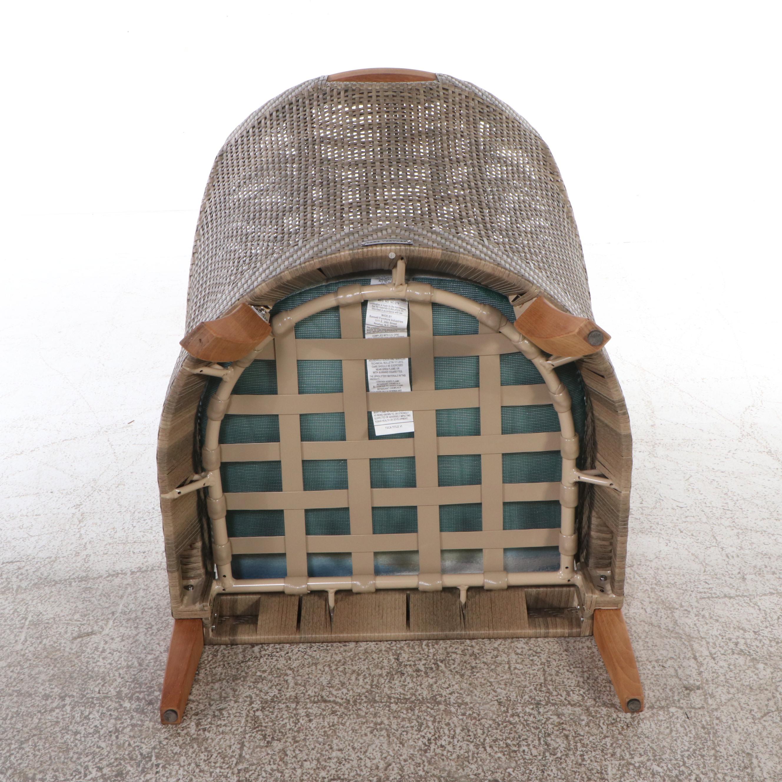 Lane Venture Wood and Resin Wicker Patio Chair and Ottoman