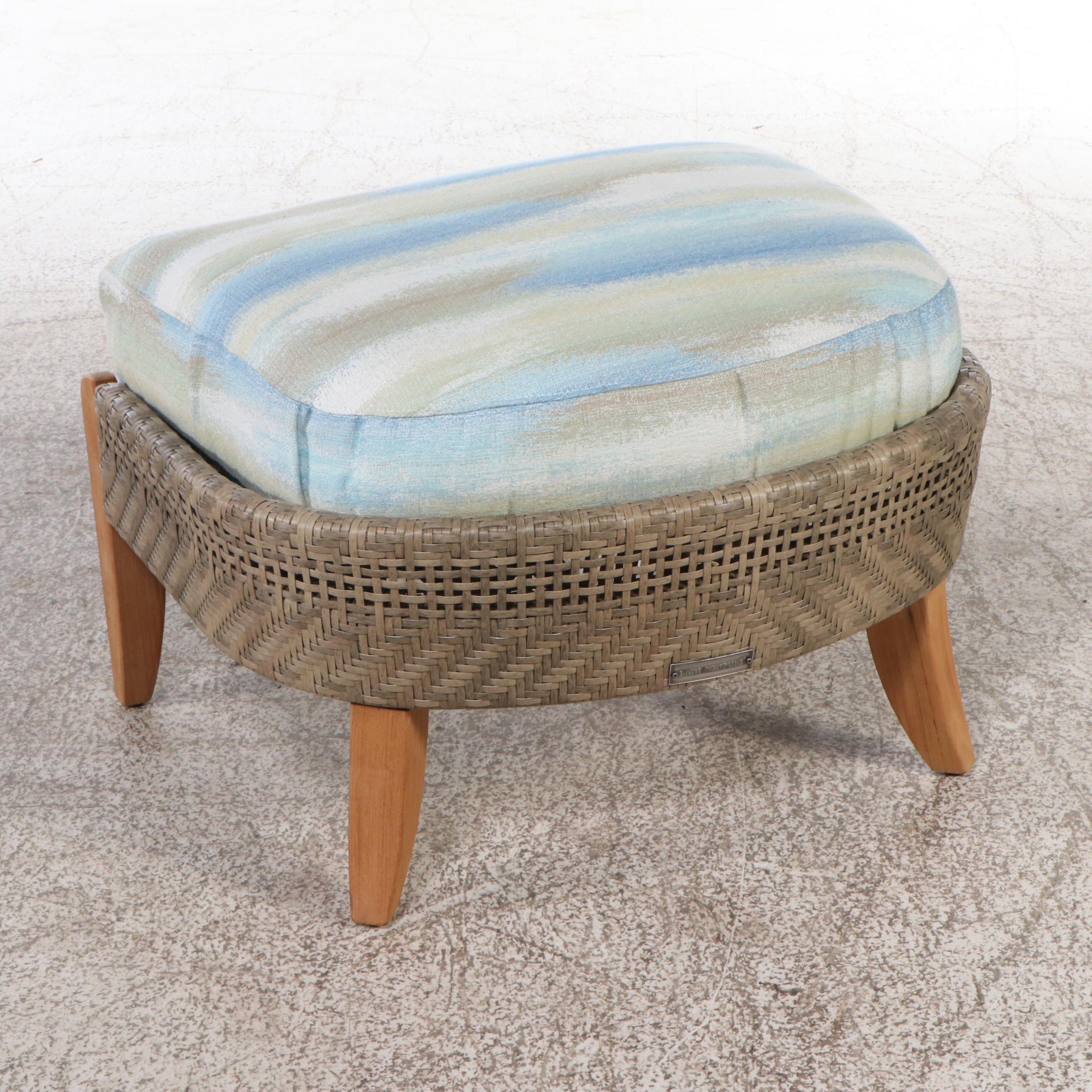 Lane Venture Wood and Resin Wicker Patio Chair and Ottoman