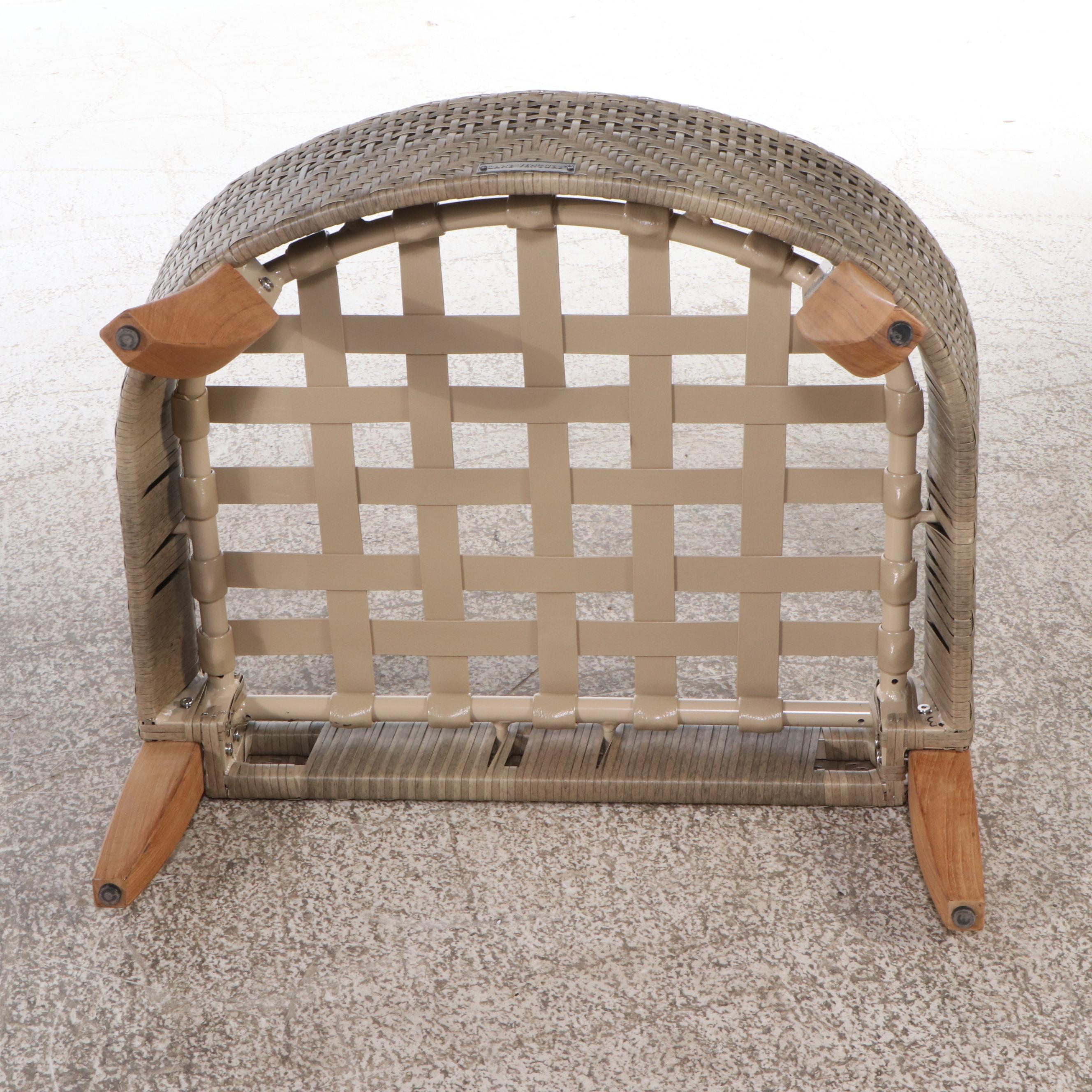 Lane Venture Wood and Resin Wicker Patio Chair and Ottoman