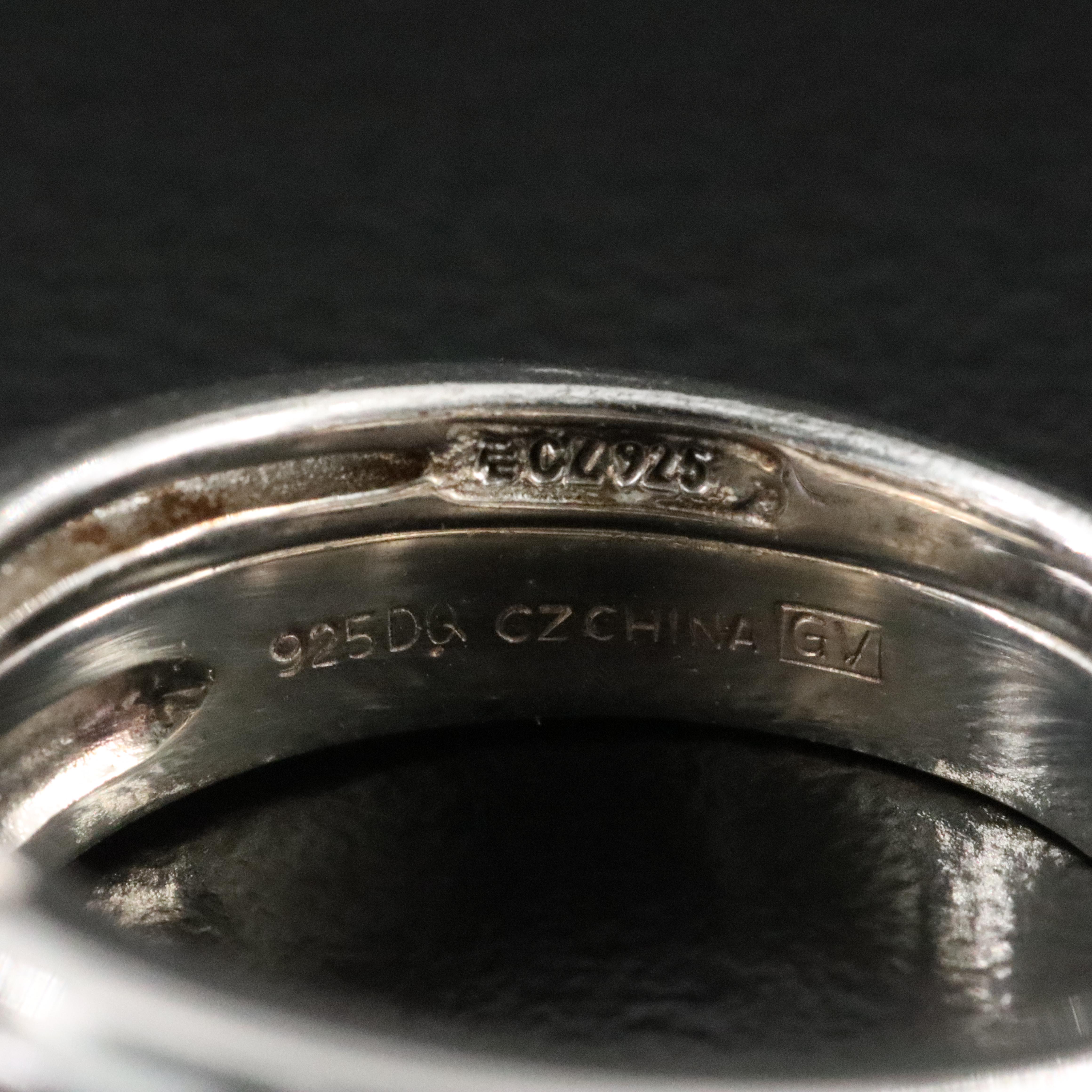 Collection of Sterling Rings with Peridot, Diamond and CZ