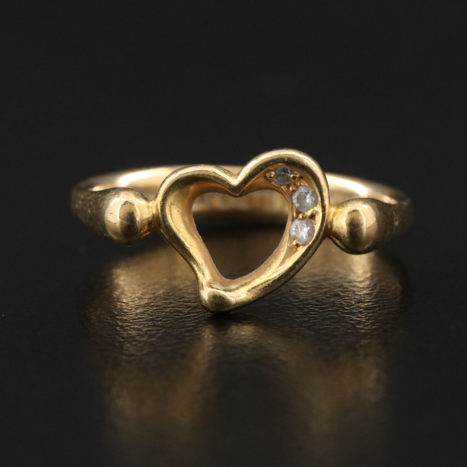 Elsa Peretti for Tiffany & Co. Open Heart 18K Ring with Diamond Accents