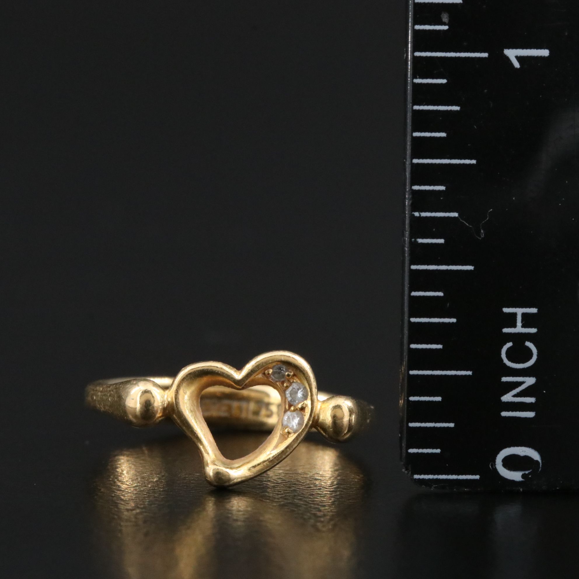 Elsa Peretti for Tiffany & Co. Open Heart 18K Ring with Diamond Accents