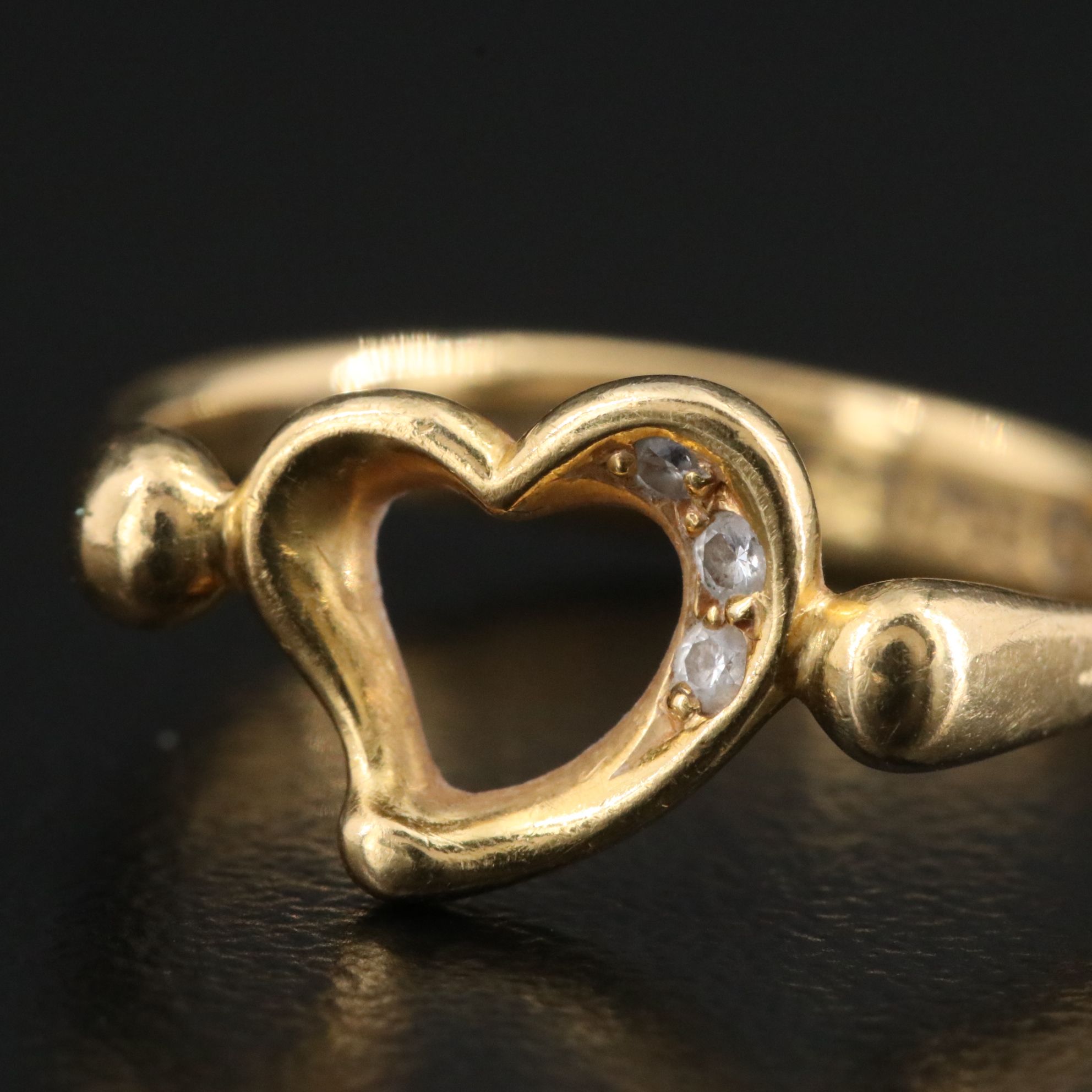 Elsa Peretti for Tiffany & Co. Open Heart 18K Ring with Diamond Accents