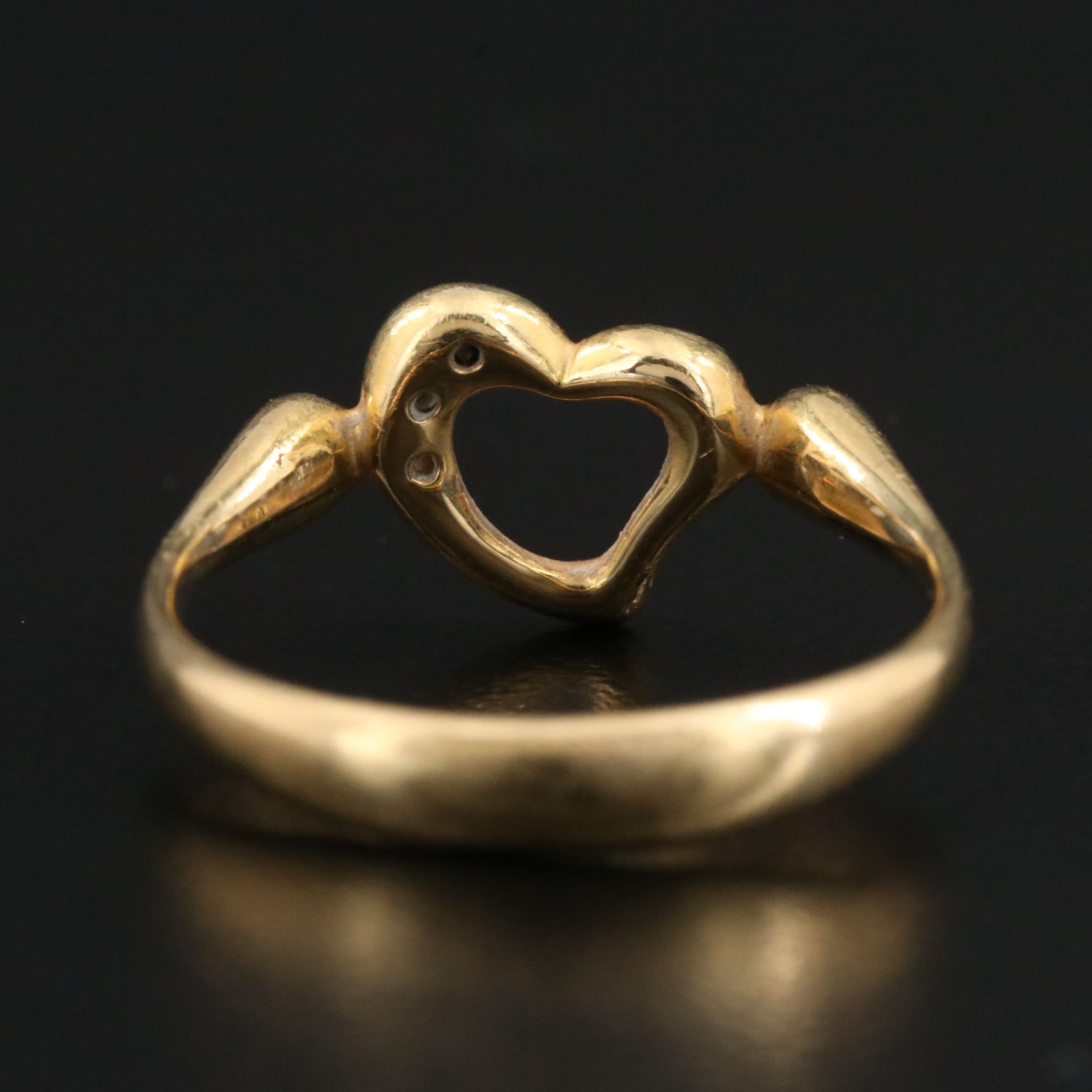 Elsa Peretti for Tiffany & Co. Open Heart 18K Ring with Diamond Accents