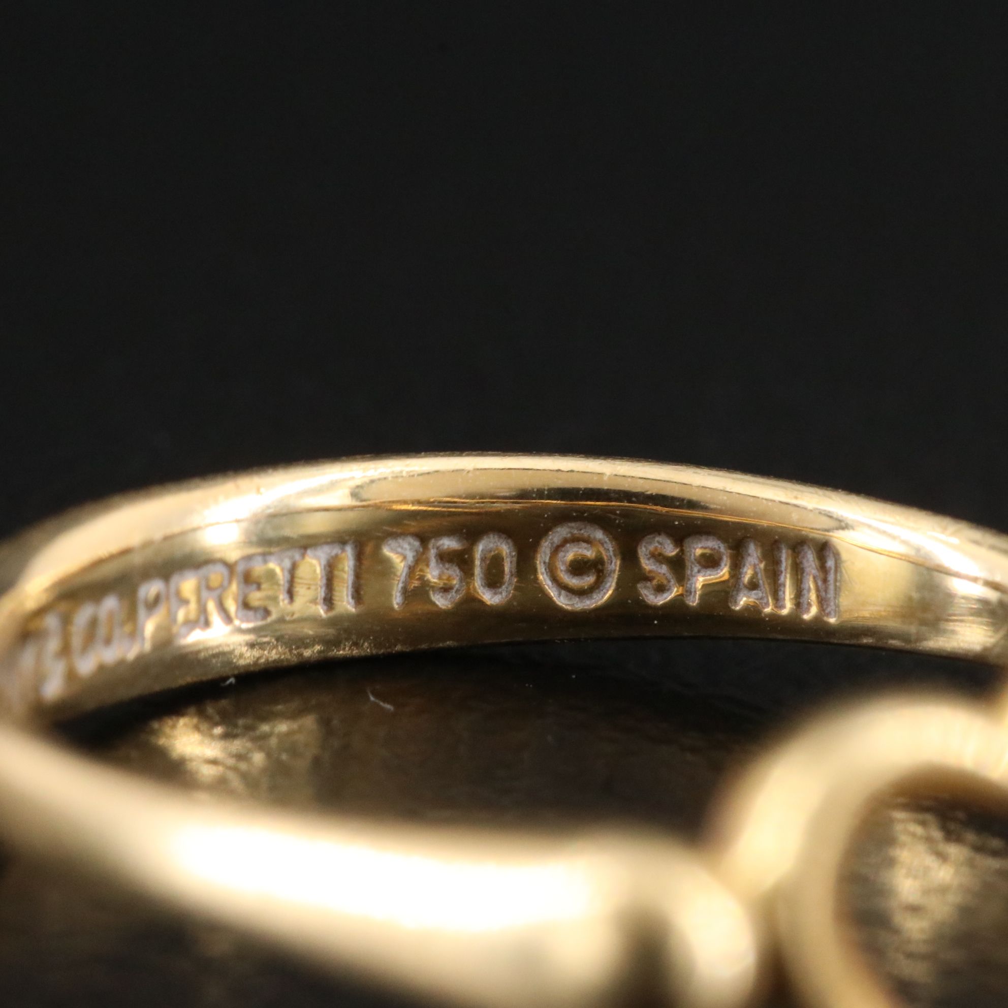 Elsa Peretti for Tiffany & Co. Open Heart 18K Ring with Diamond Accents