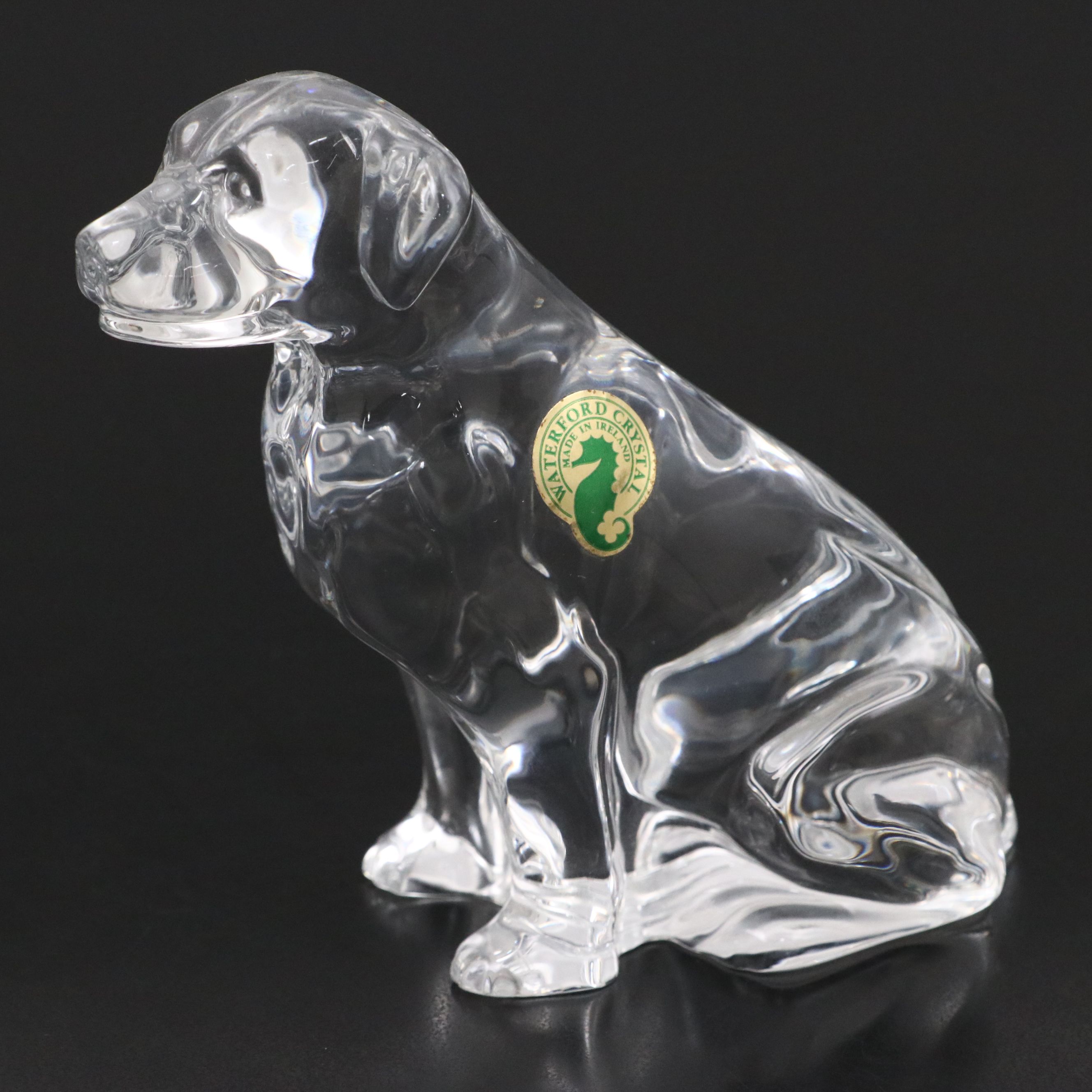 Waterford Crystal "Labrador Retriever" and "Baby Boot" Paperweights