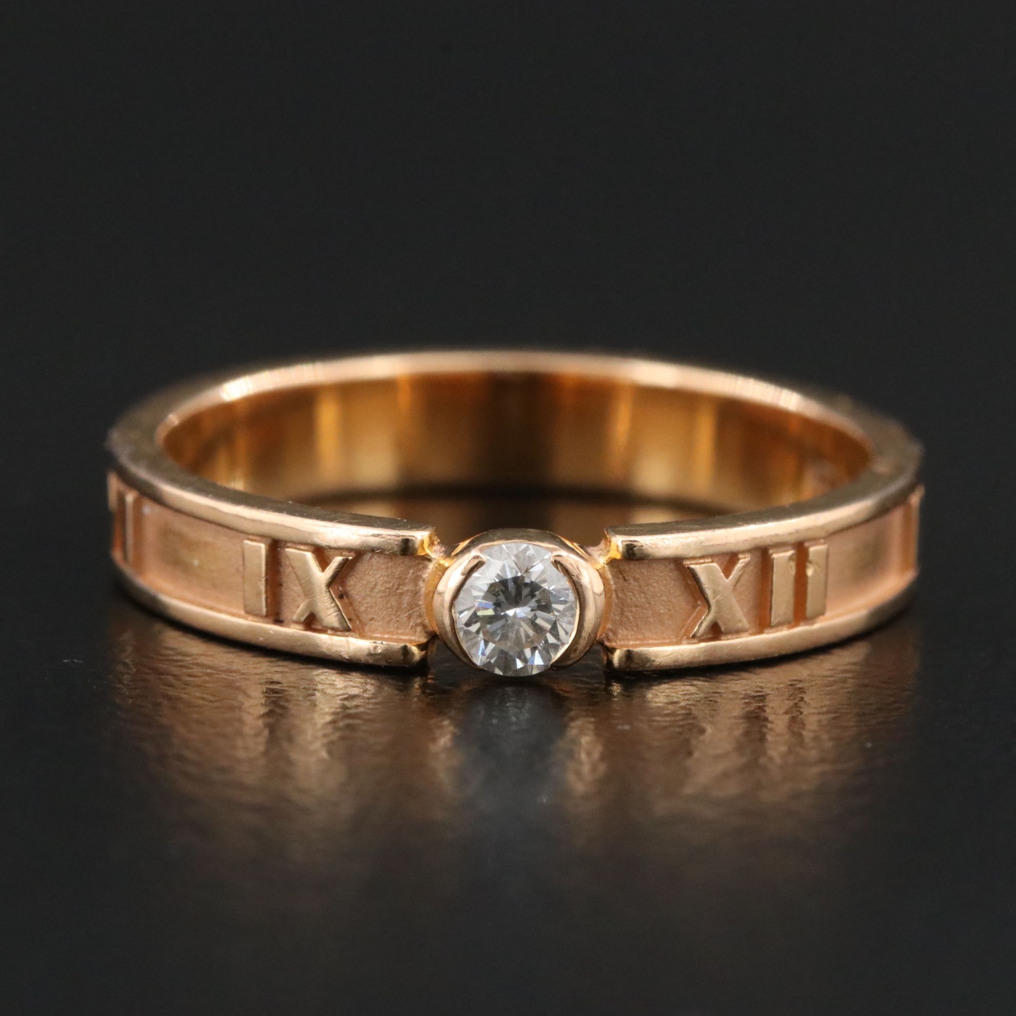 Tiffany & Co. Atlas 18K Rose Gold and Diamond Ring