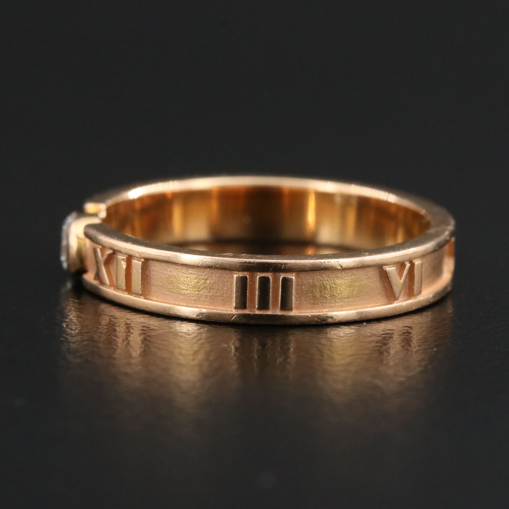Tiffany & Co. Atlas 18K Rose Gold and Diamond Ring