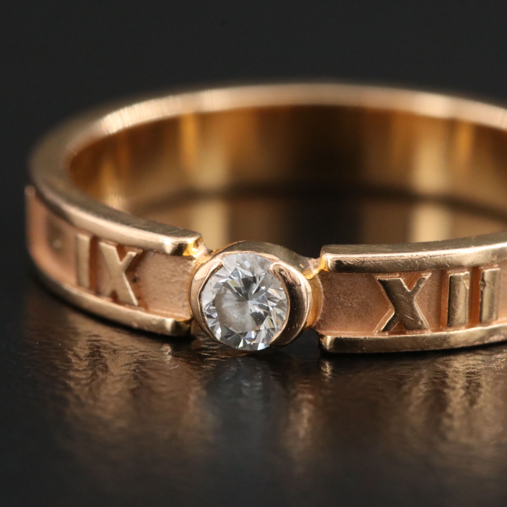 Tiffany & Co. Atlas 18K Rose Gold and Diamond Ring