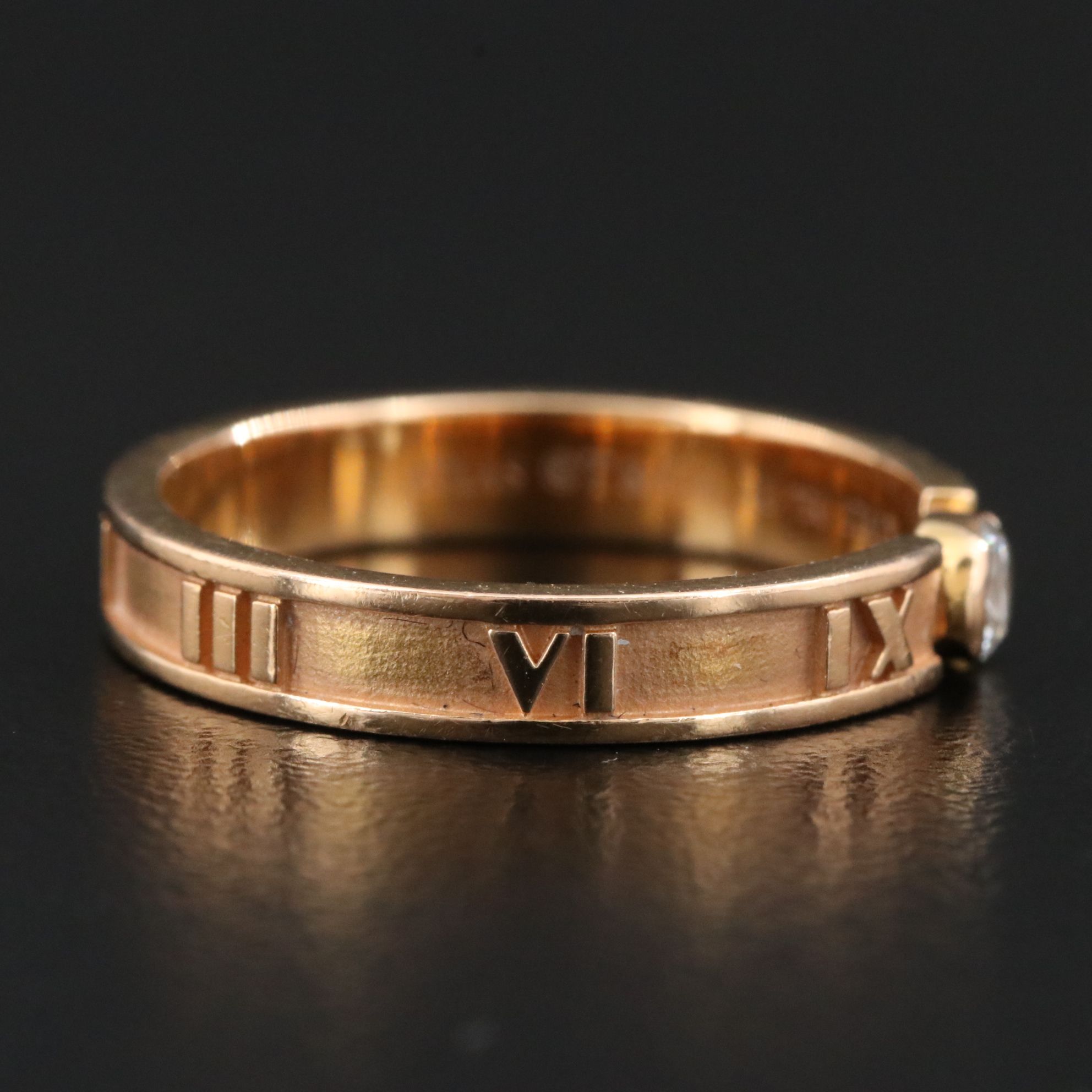 Tiffany & Co. Atlas 18K Rose Gold and Diamond Ring