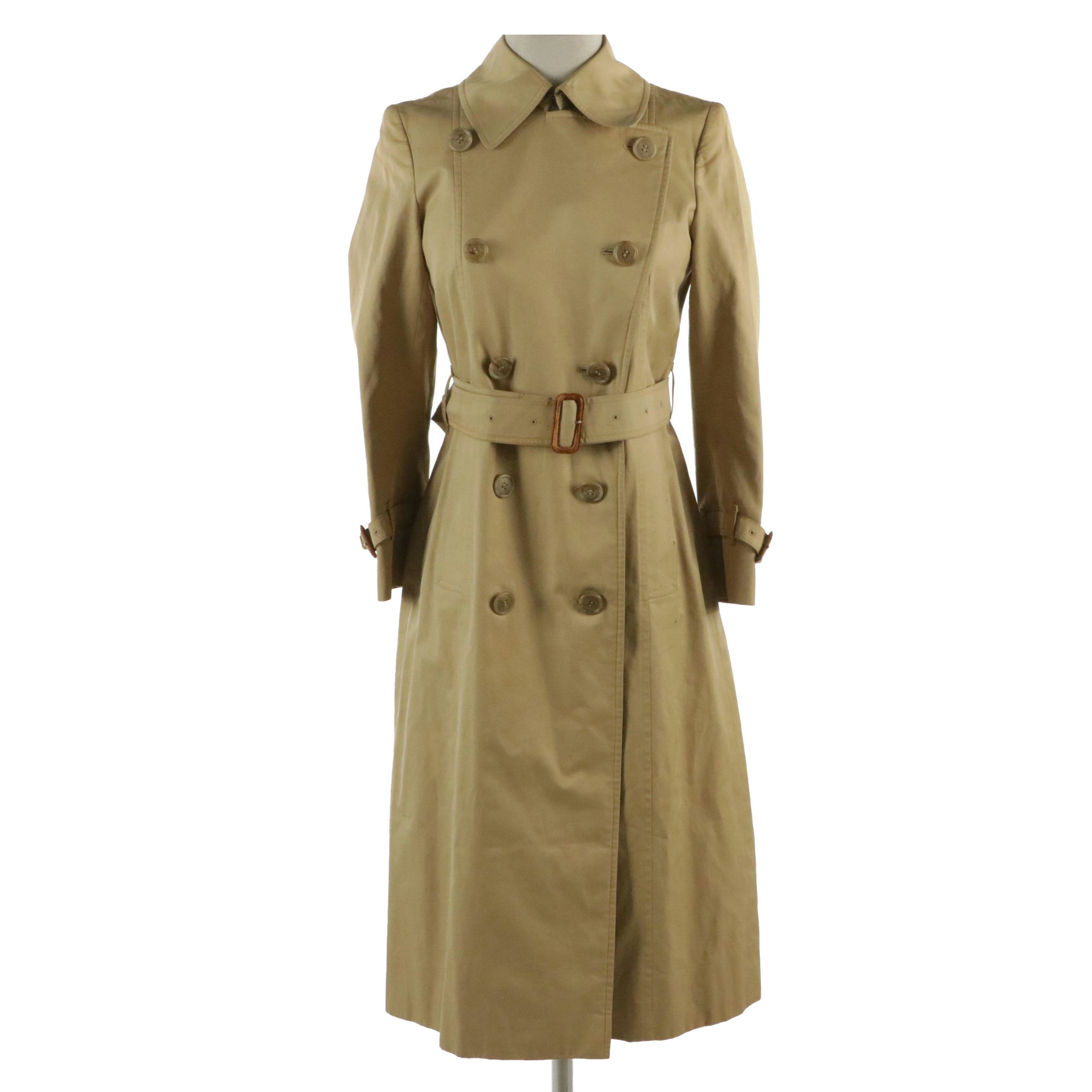 Burberrys Double-Breasted Cotton Trenchcoat with Check Lining