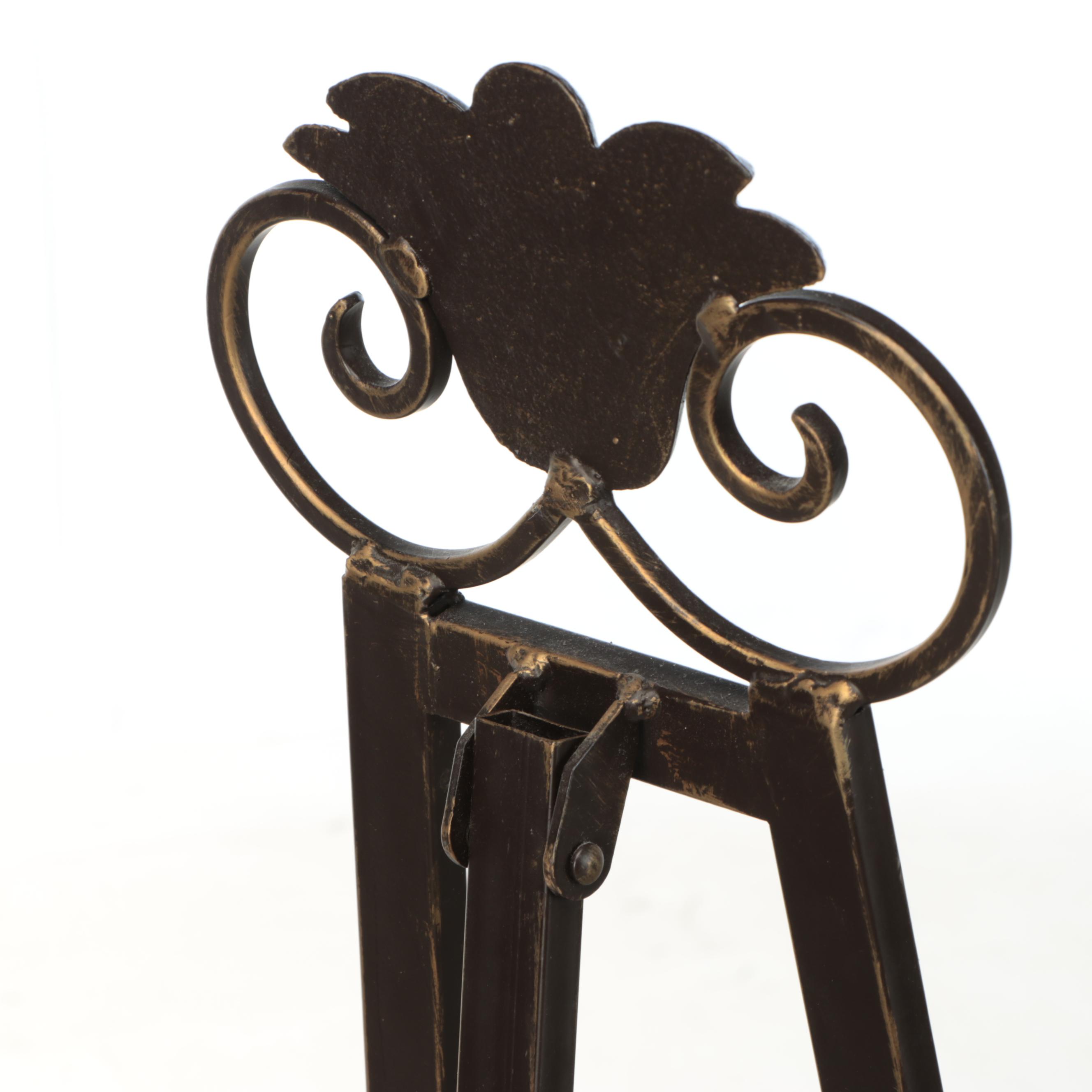 Contemporary Scrolled Metal Art Easel