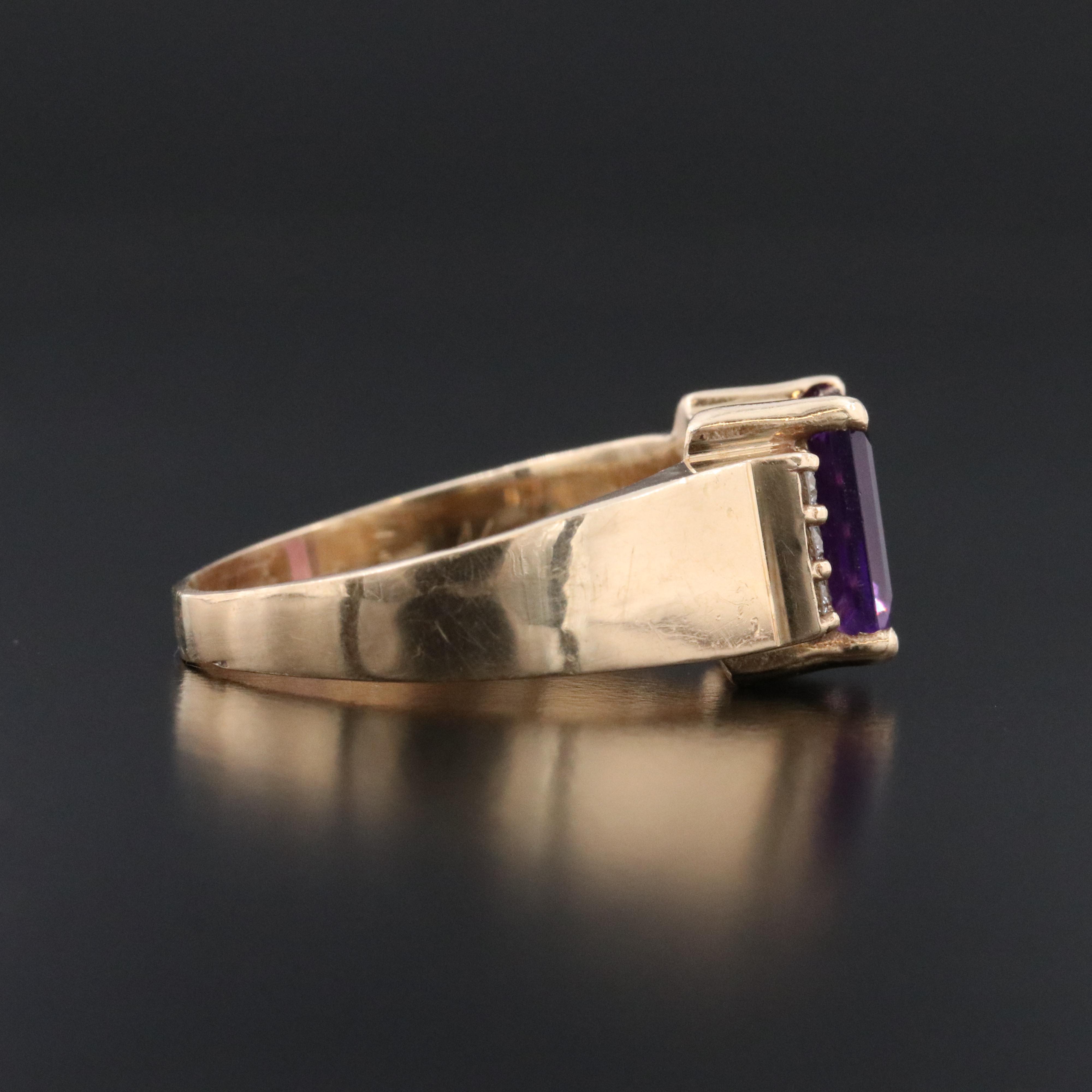 14K Amethyst and Diamond Ring