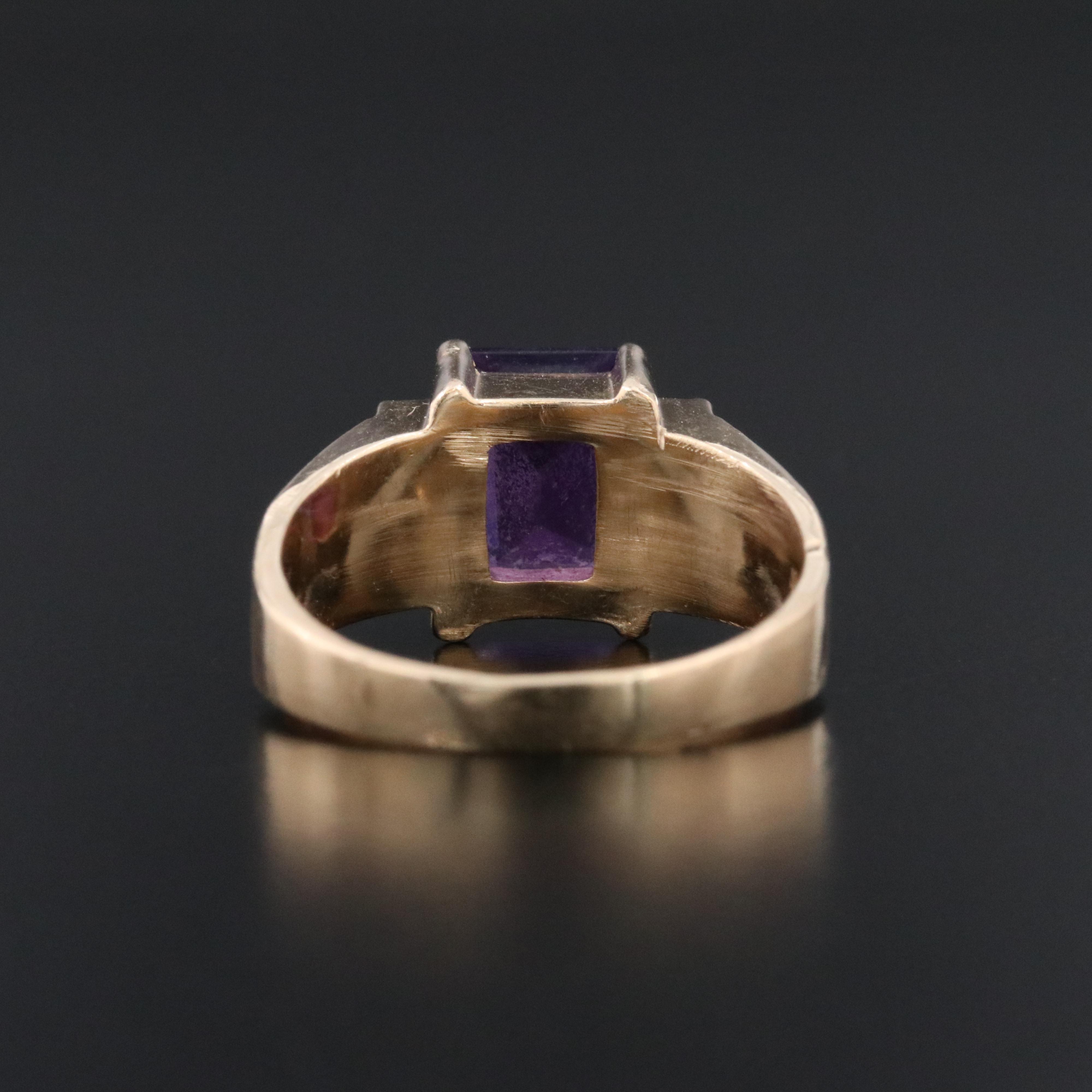 14K Amethyst and Diamond Ring