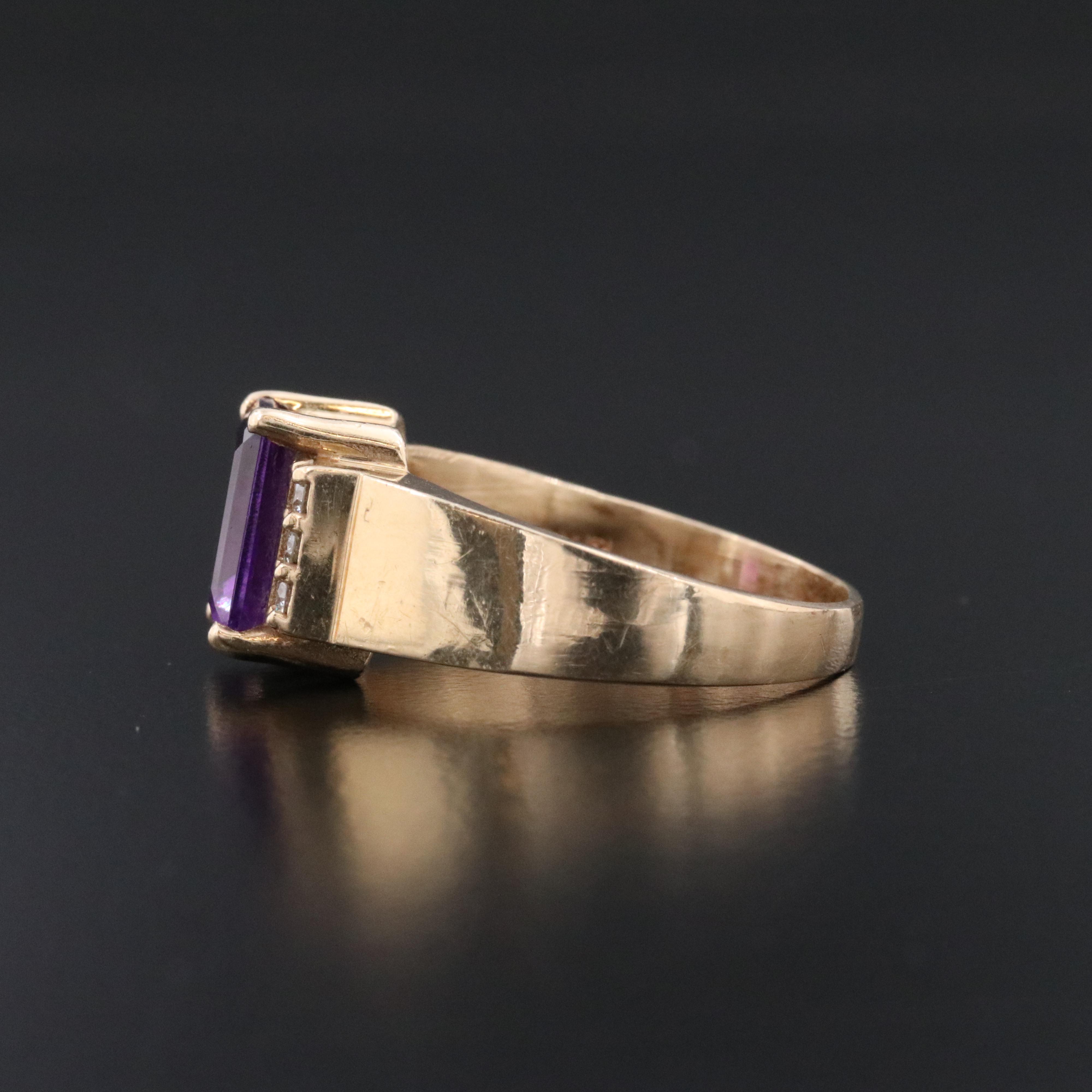 14K Amethyst and Diamond Ring