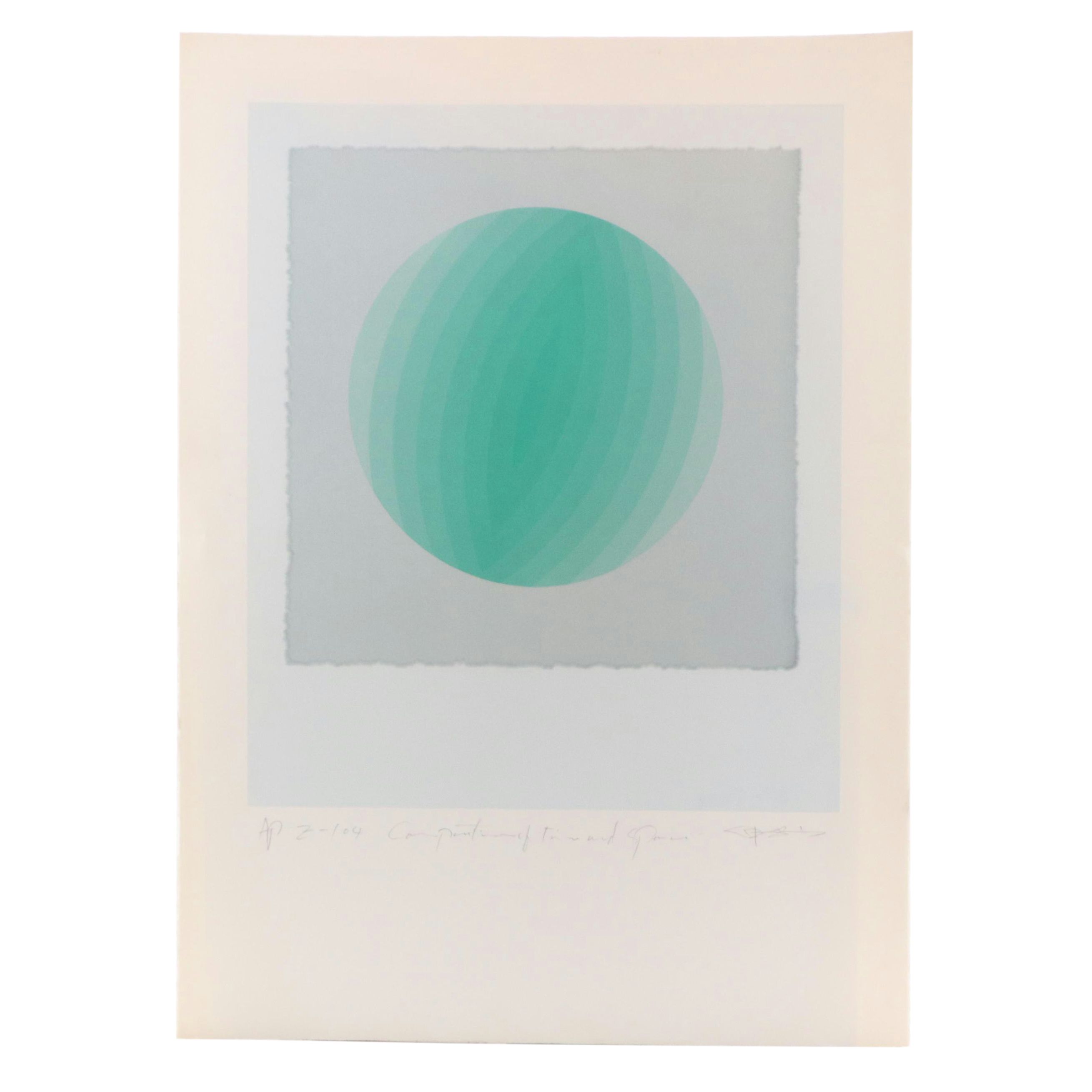 Nobuteru Shimotakahara Op Art Serigraph "Composition of Time and Space (Z-104)"