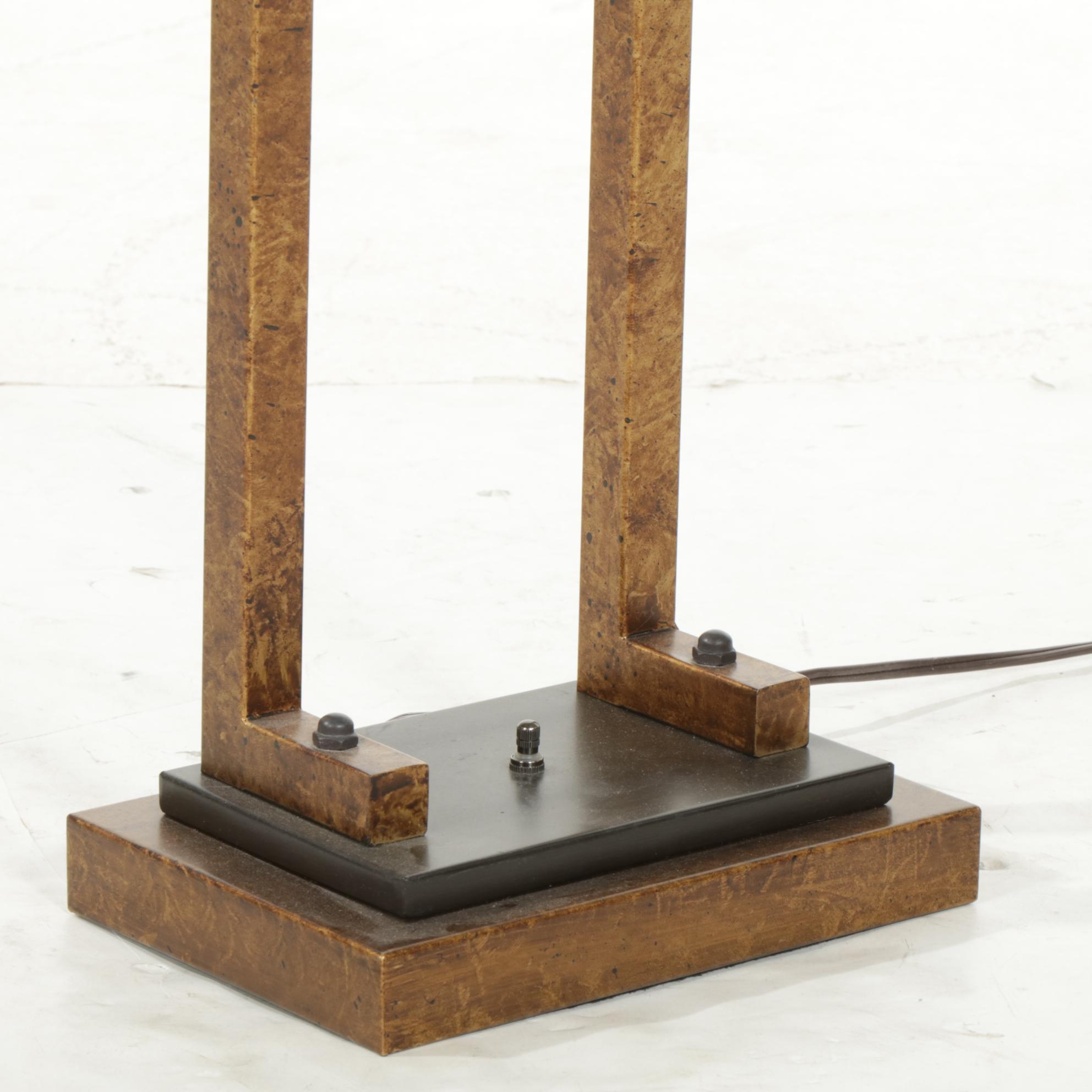 Gibson Industrial Style Metal Table Lamp in Copper and Iron Finish