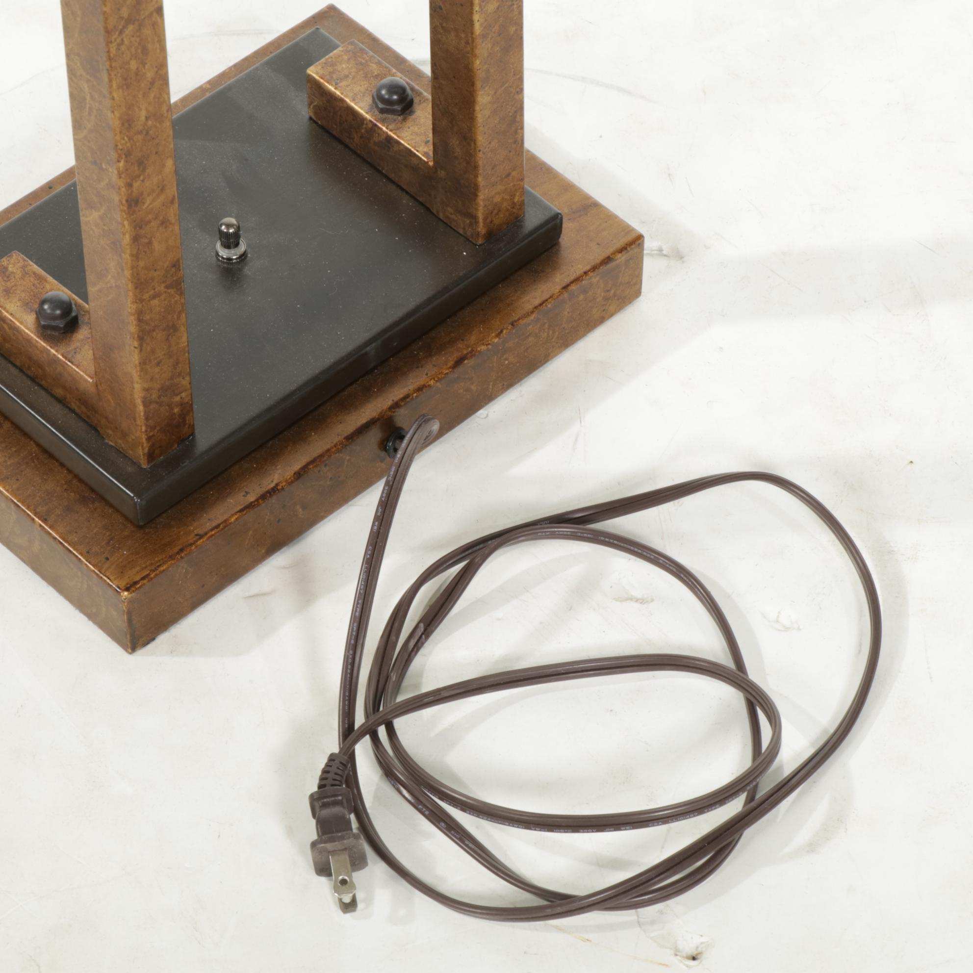 Gibson Industrial Style Metal Table Lamp in Copper and Iron Finish