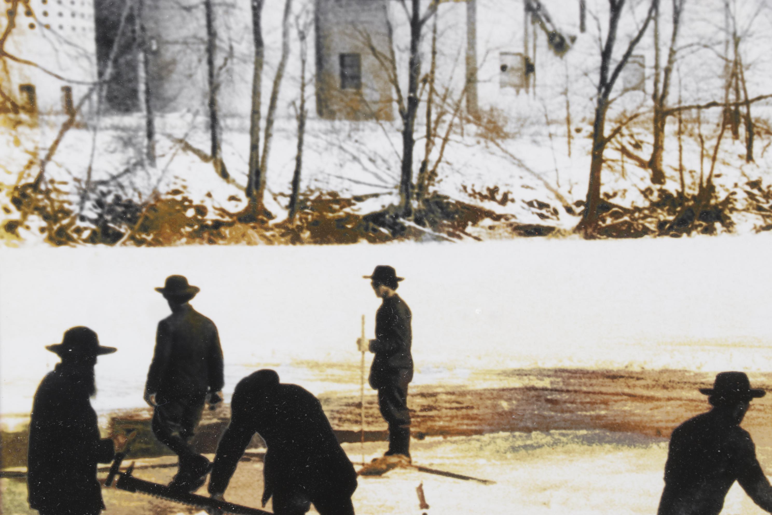 Dennis Barnes "Gathering Ice" Hand-Colored Photograph, 1986