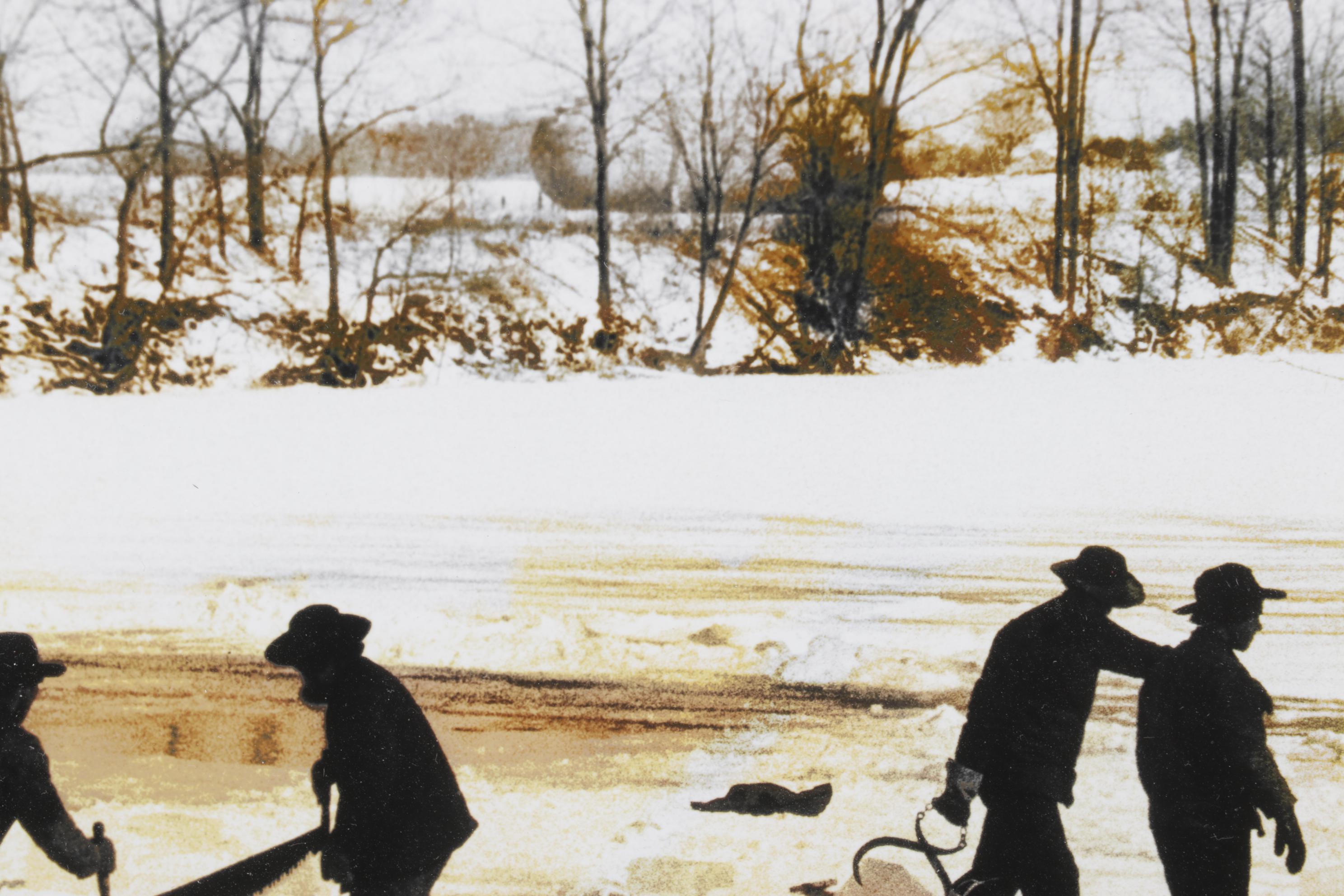 Dennis Barnes "Gathering Ice" Hand-Colored Photograph, 1986