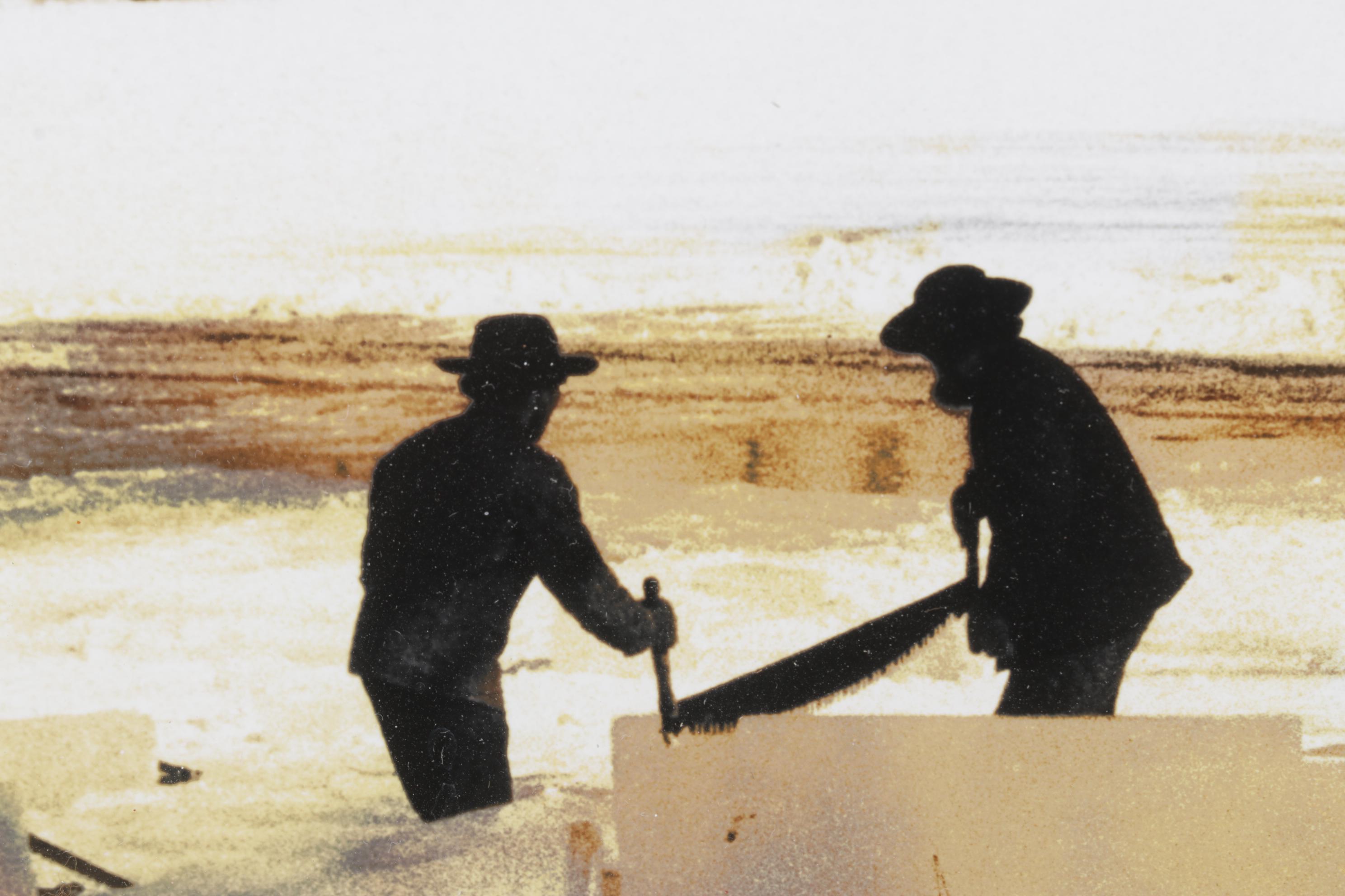 Dennis Barnes "Gathering Ice" Hand-Colored Photograph, 1986