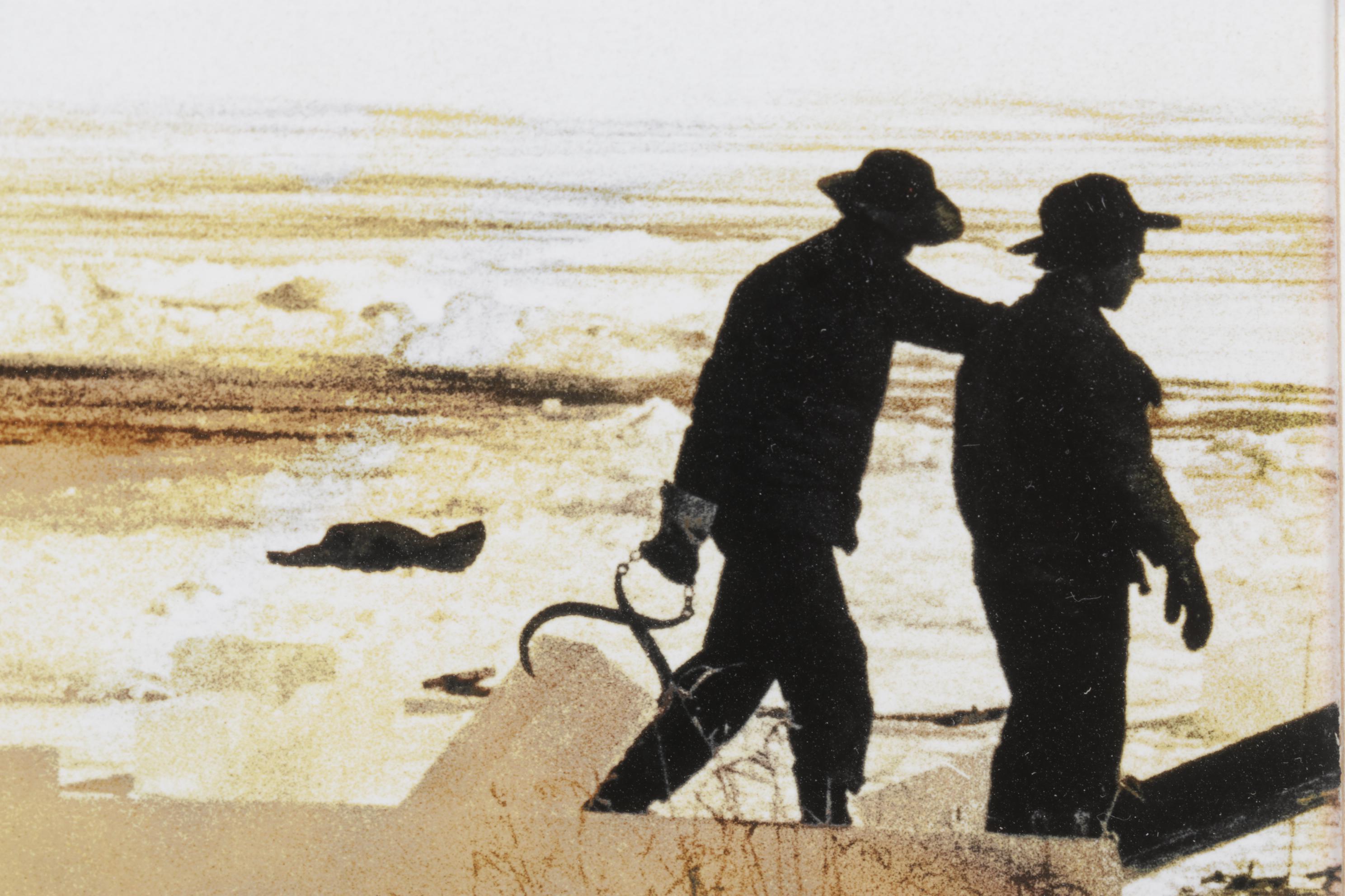 Dennis Barnes "Gathering Ice" Hand-Colored Photograph, 1986