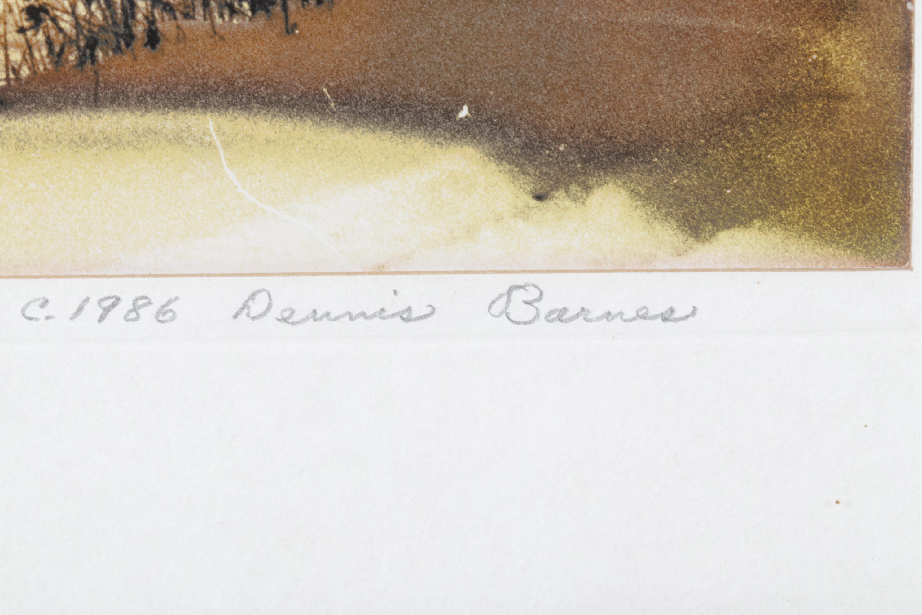 Dennis Barnes "Gathering Ice" Hand-Colored Photograph, 1986