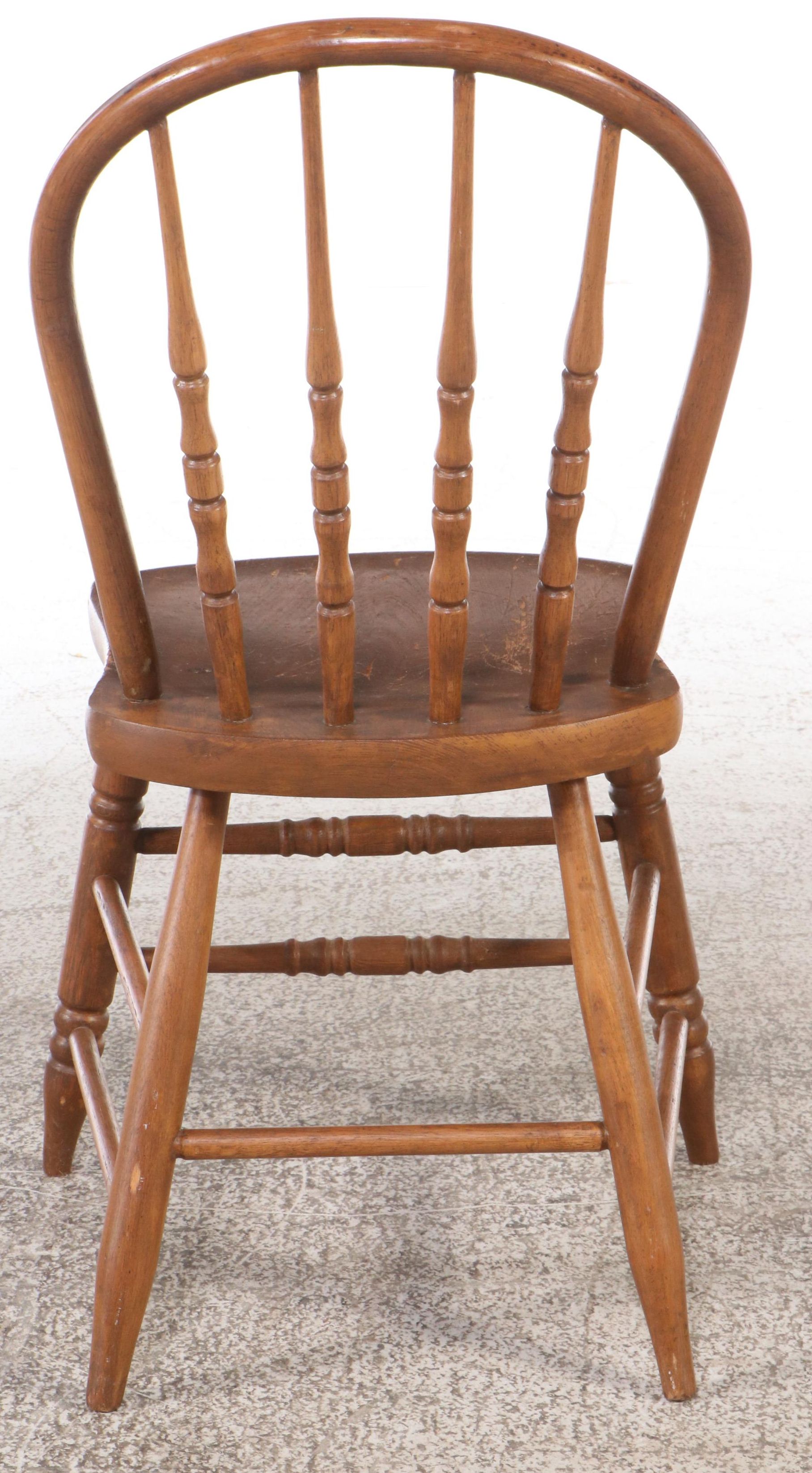 Colonial Style Walnut Dining Table with Two Windsor Chairs