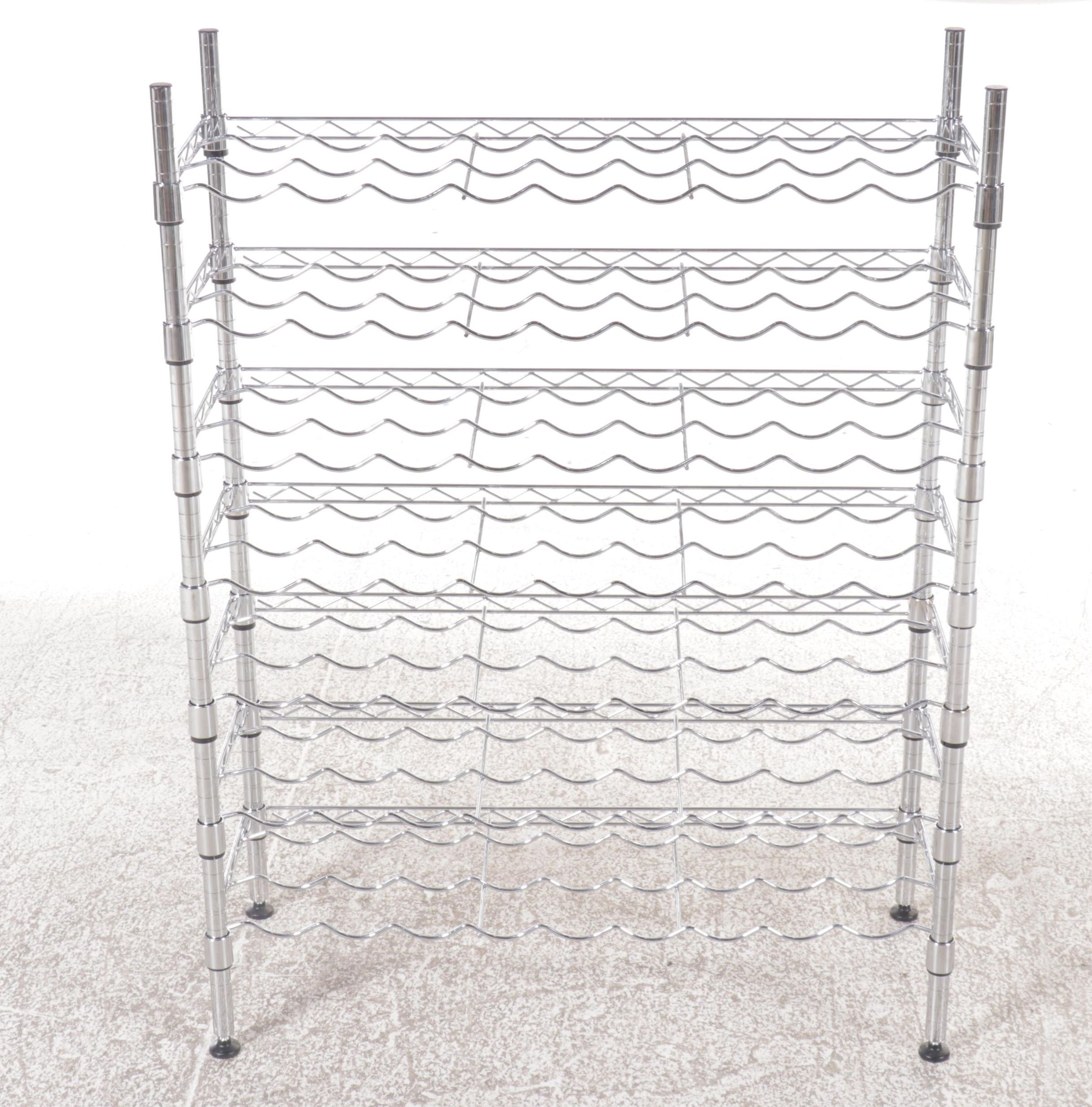 Contemporary Chrome Wine Rack